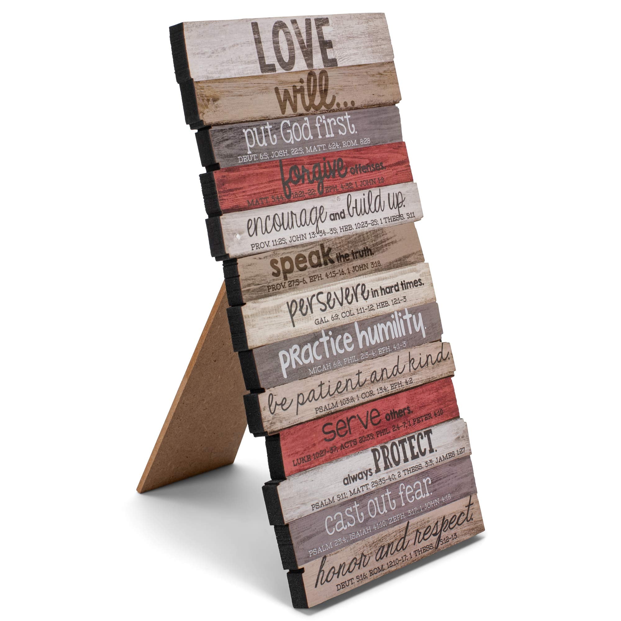 Lighthouse Christian Products Love Will Put God First Rustic Stacked Pallet 5 X 10 Wood Plaque