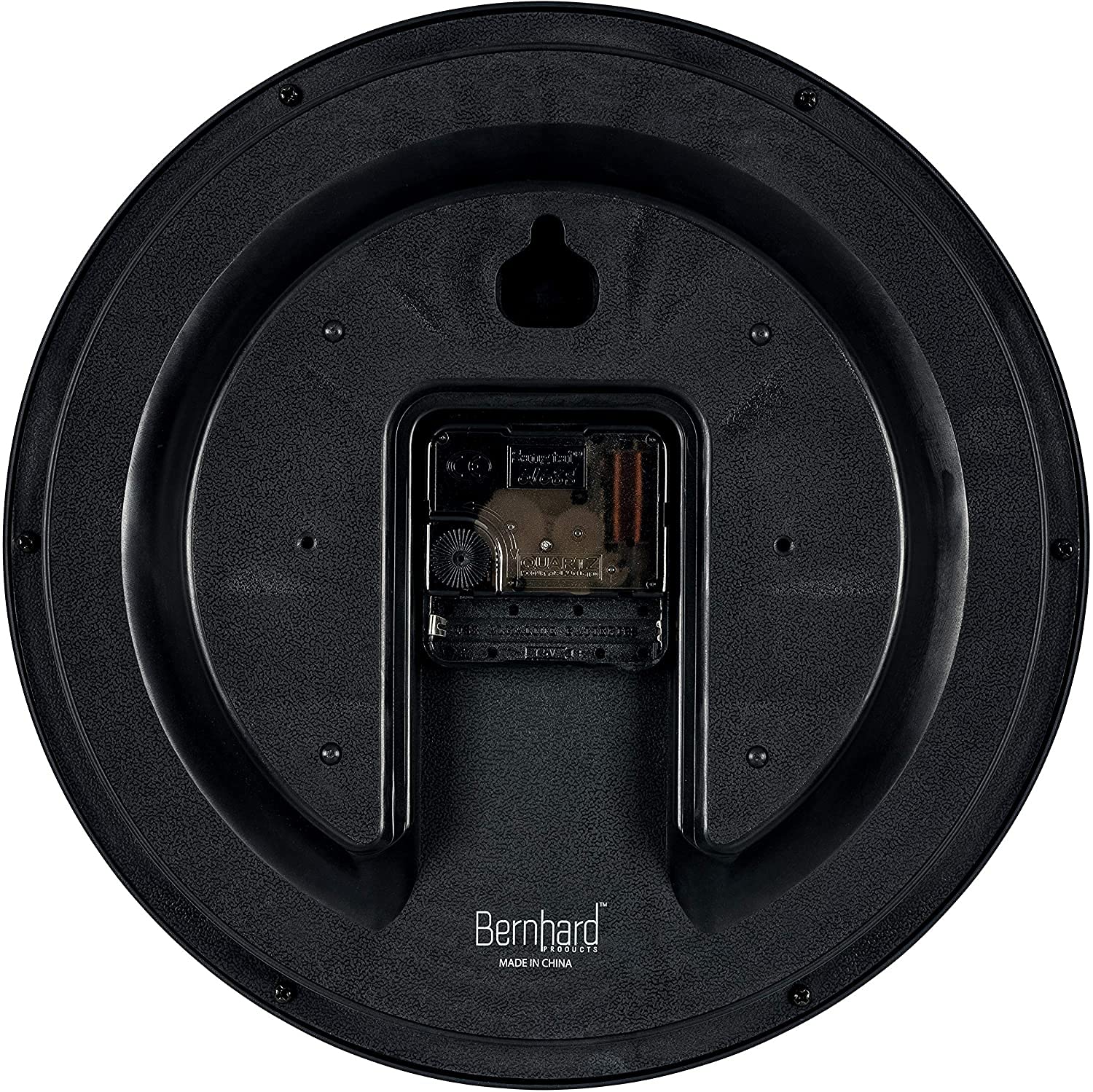 Bernhard Products Black Wall Clock Silent Non Ticking 8 Inch Quality Quartz Battery Operated Round Easy to Read Home/Office/Kitc