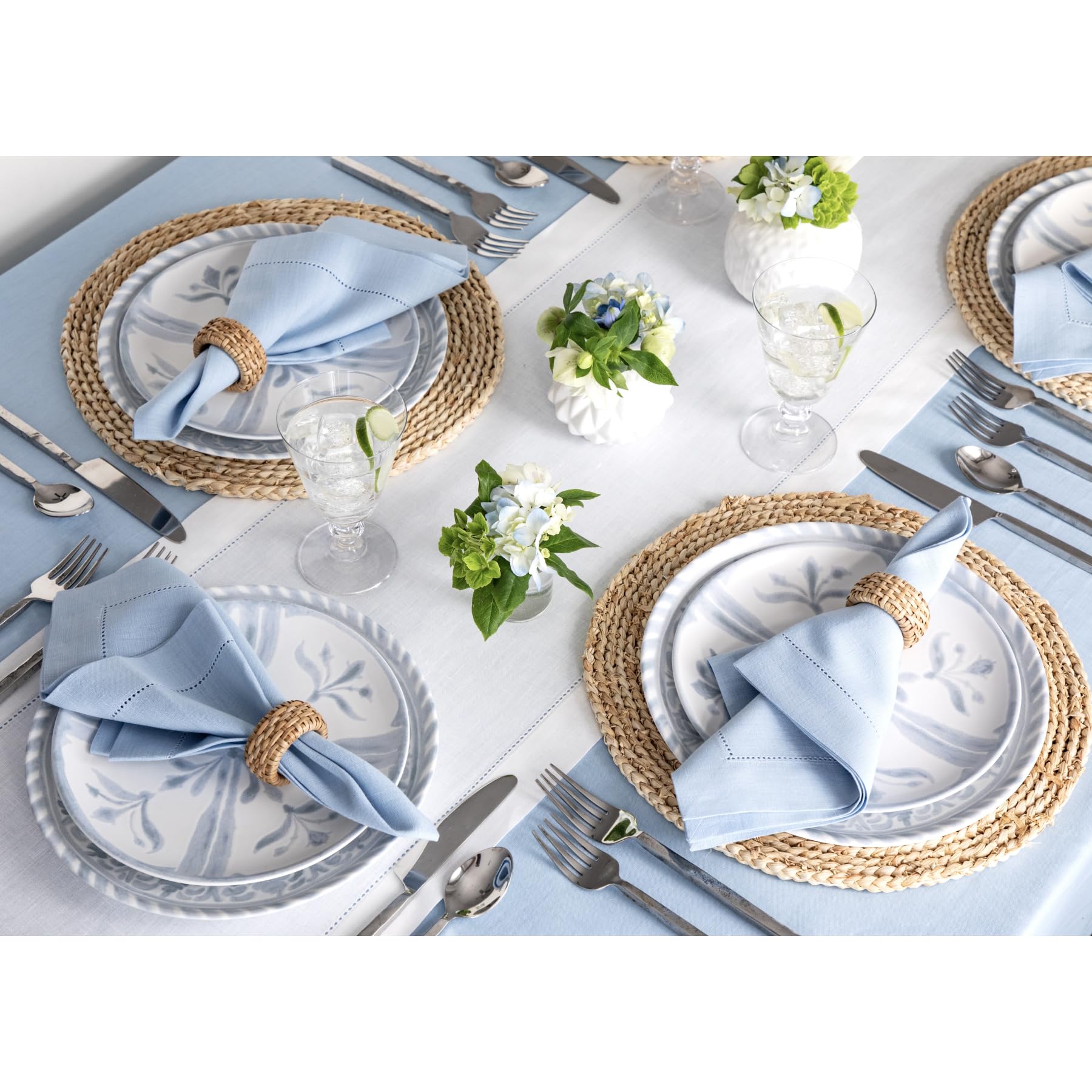 Solino Home Linen White Table Runner 120 Inches Long - 100% Pure Linen Classic Hemstitch Dining Table Runner 14 X 120 Inch Ideal