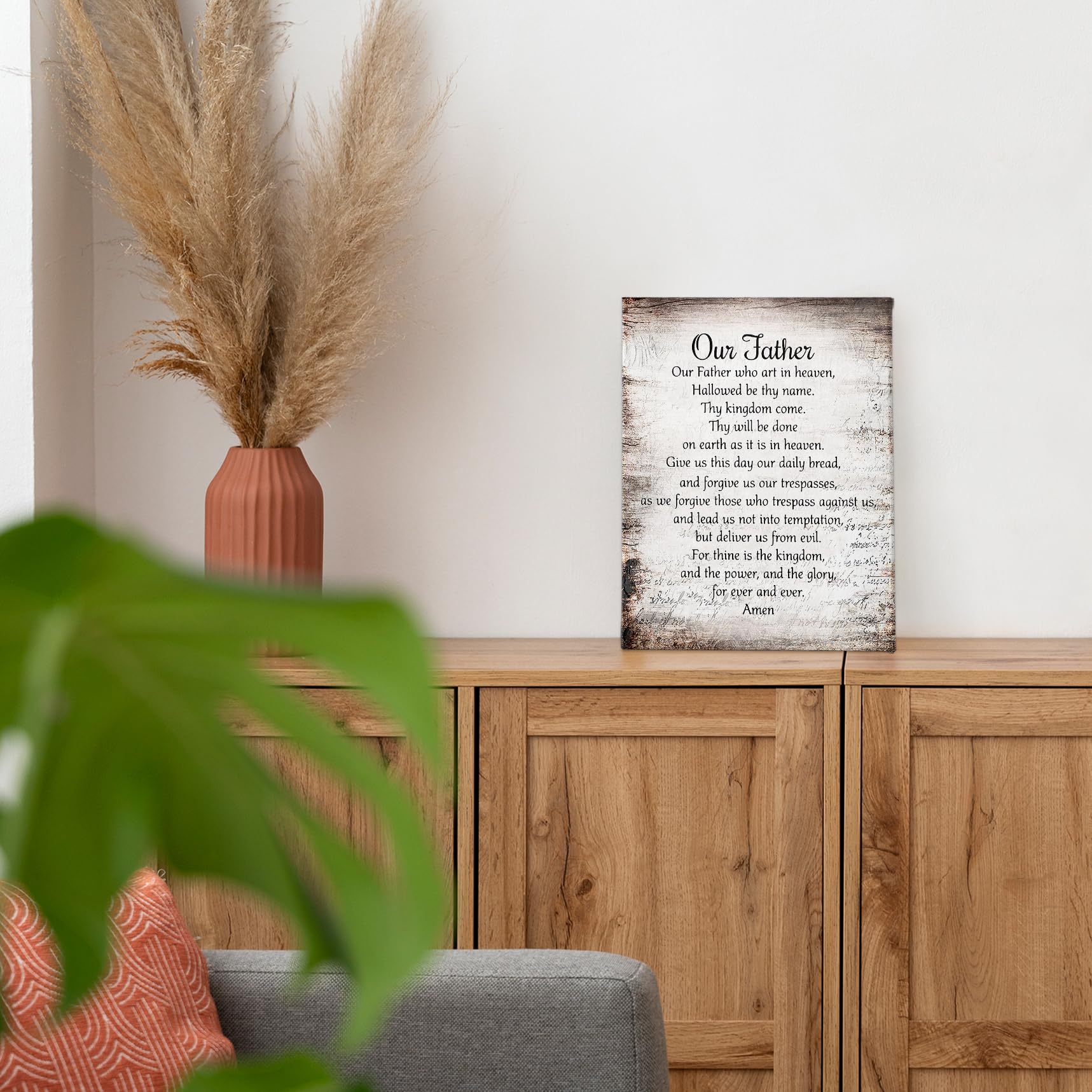 Phamte Our Father Prayer Wall Decor,Christian The Lords Prayer Wall Art Decor,Inspirational Quotes Bible Verse Scripture Print F