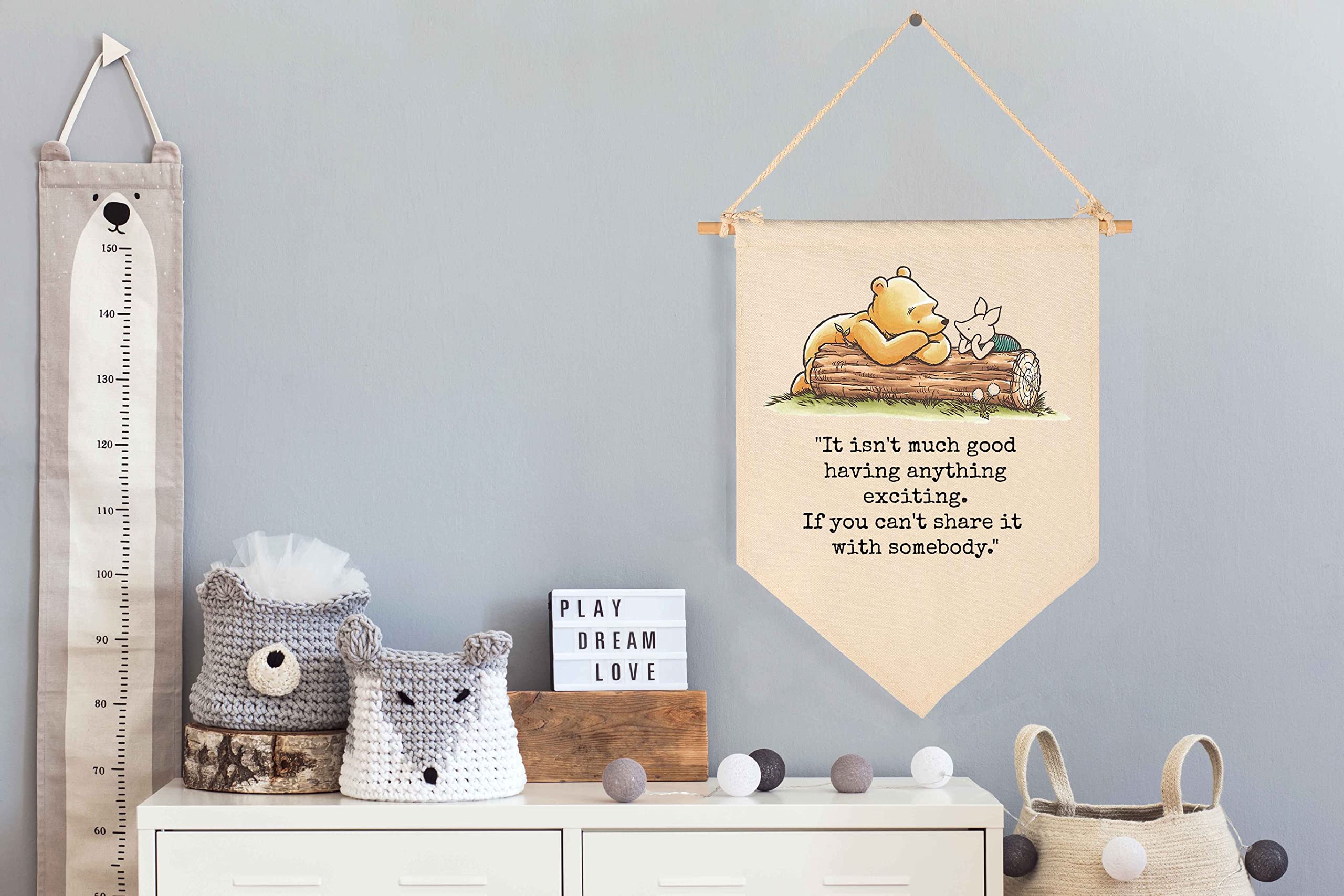 It Isn'T Much Good Having Anything Exciting-Christmas Birthday Party Bunting-Baby Gift Shower-Winie Wall Flag Decor Gift The Poo