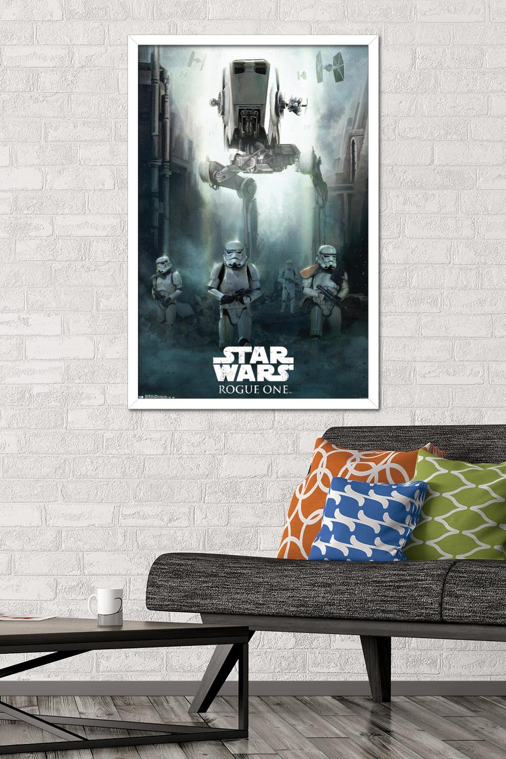 Trends International Star Wars: Rogue One - Siege Wall Poster, 22.375'' X 34'', White Framed Version