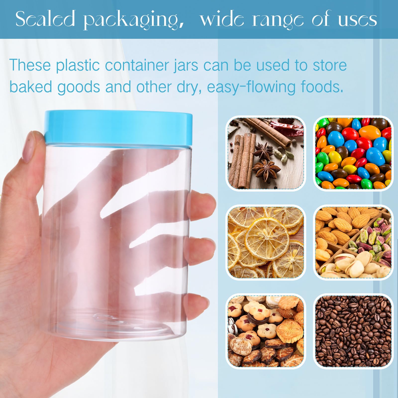 Satinior 12 Pack 10 Oz Plastic Container Jars With Lids Round Clear Travel Cosmetic Container Slime Jars For Toiletries, Lotion,