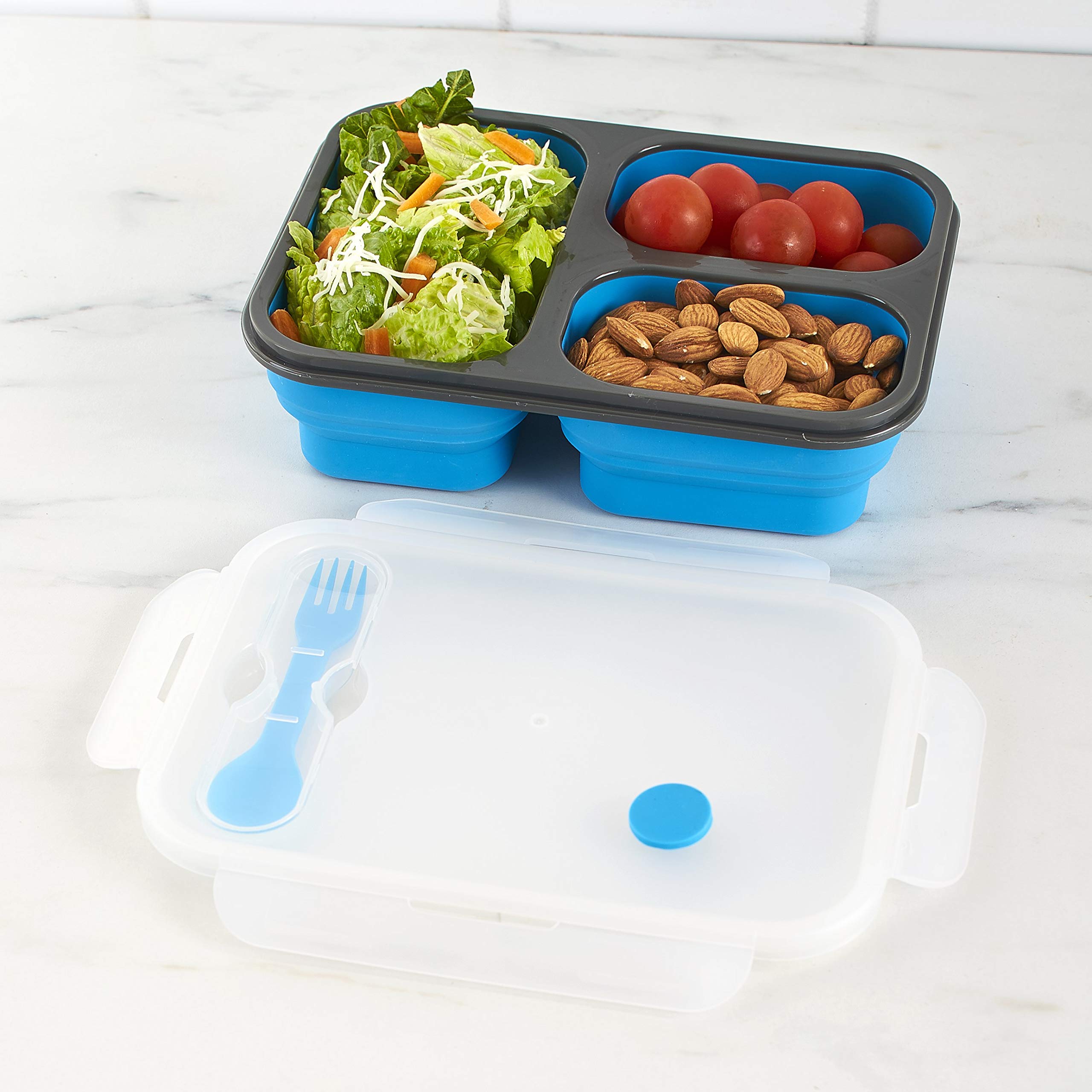 The Lakeside Collection Collapsible Food Storage Containers With Locking Lid - Rectangular 8 Pc.