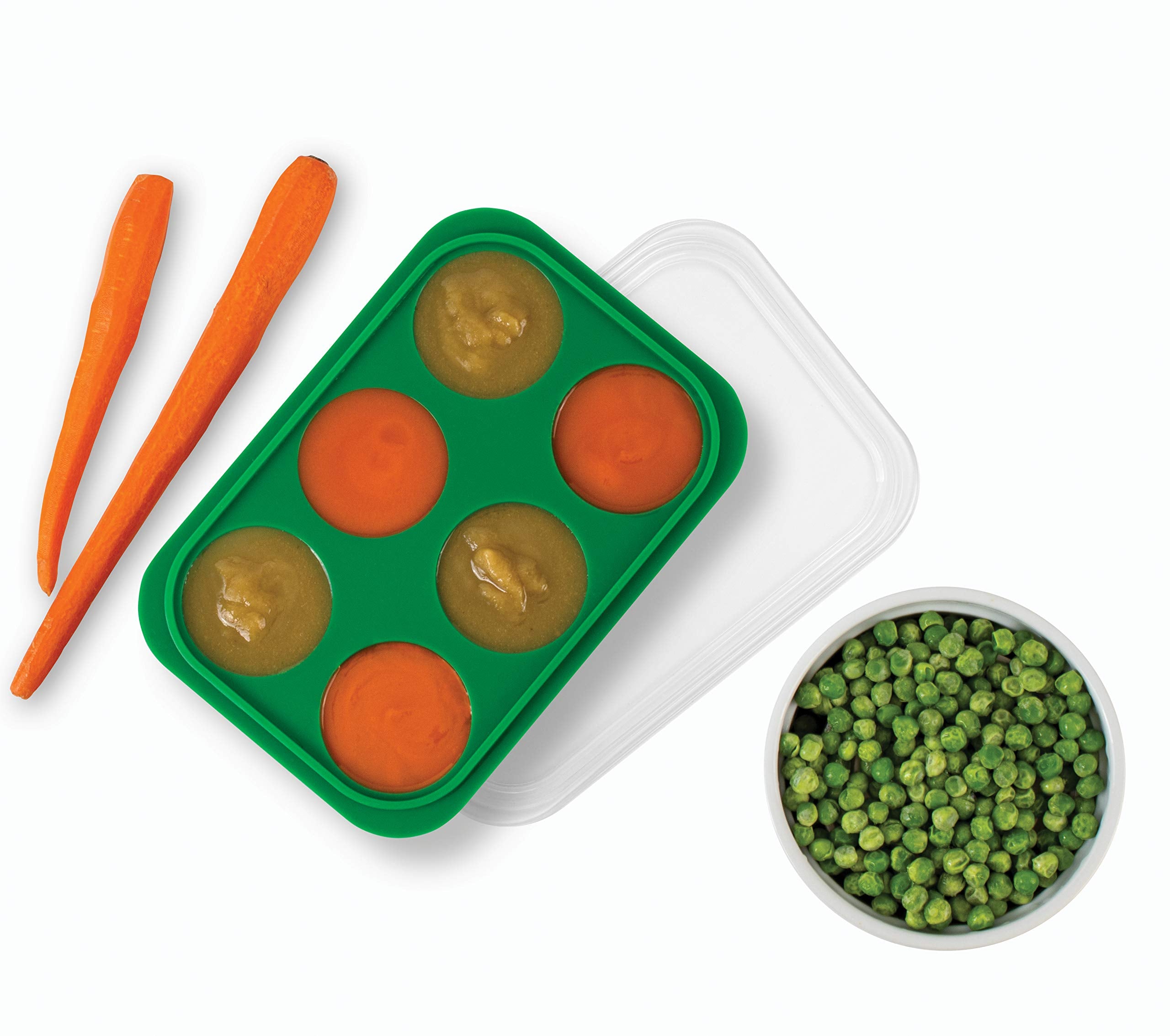 Hic Kitchen Prep-N-Freeze Mini Portion Tray With Lid, Collapsible European-Grade Silicone, 6-Sections Hold 2-Ounces Each