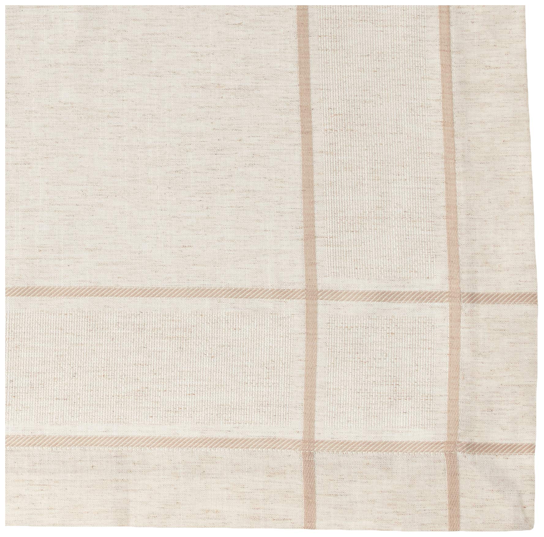 Saro Lifestyle Poly And Linen Blend Toscana Tablecloth With Hemstitch Border, Natural, 80''