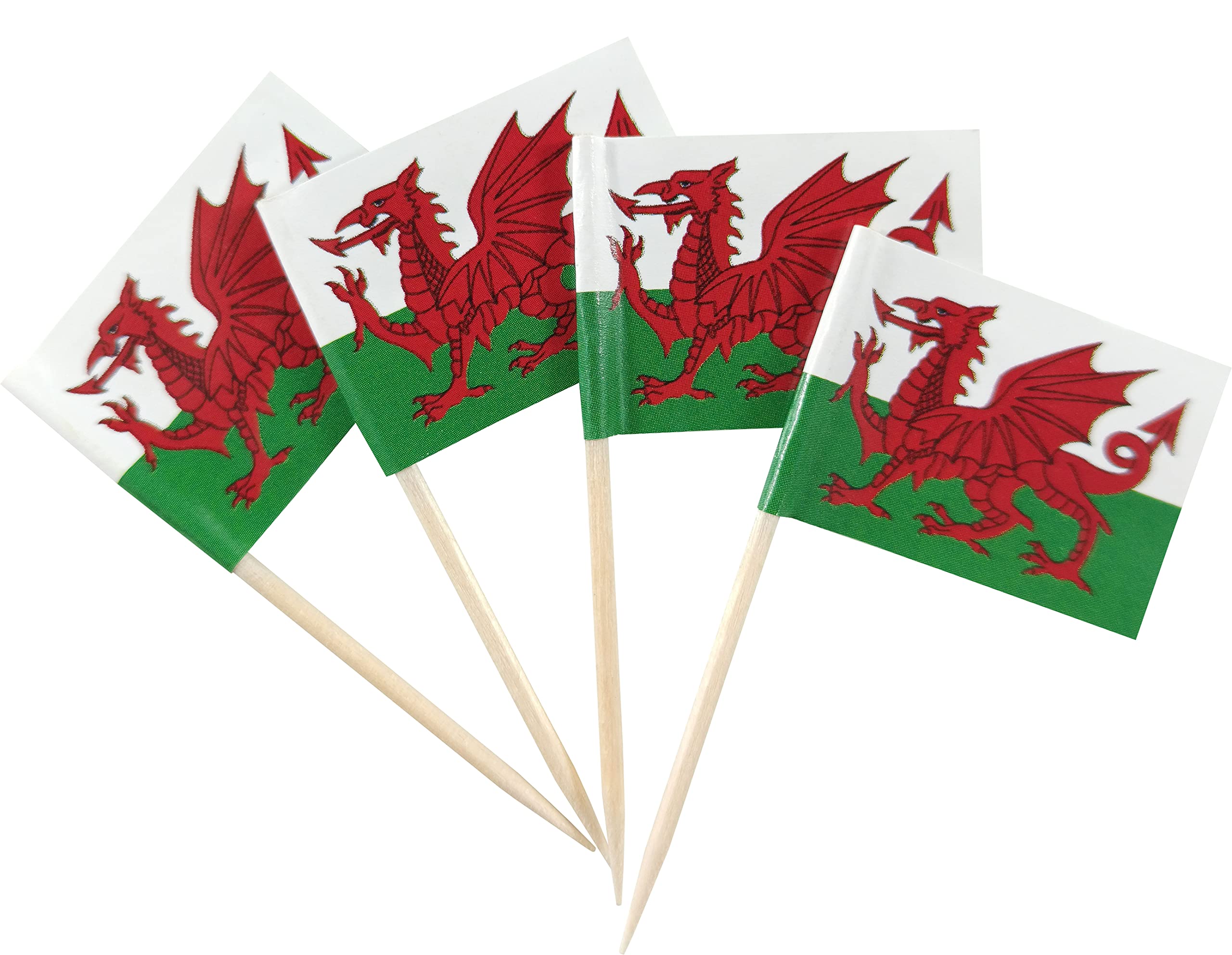 Jbcd Wales Toothpick Flag Welsh Mini Small Cupcake Topper Flags (200 Pcs)