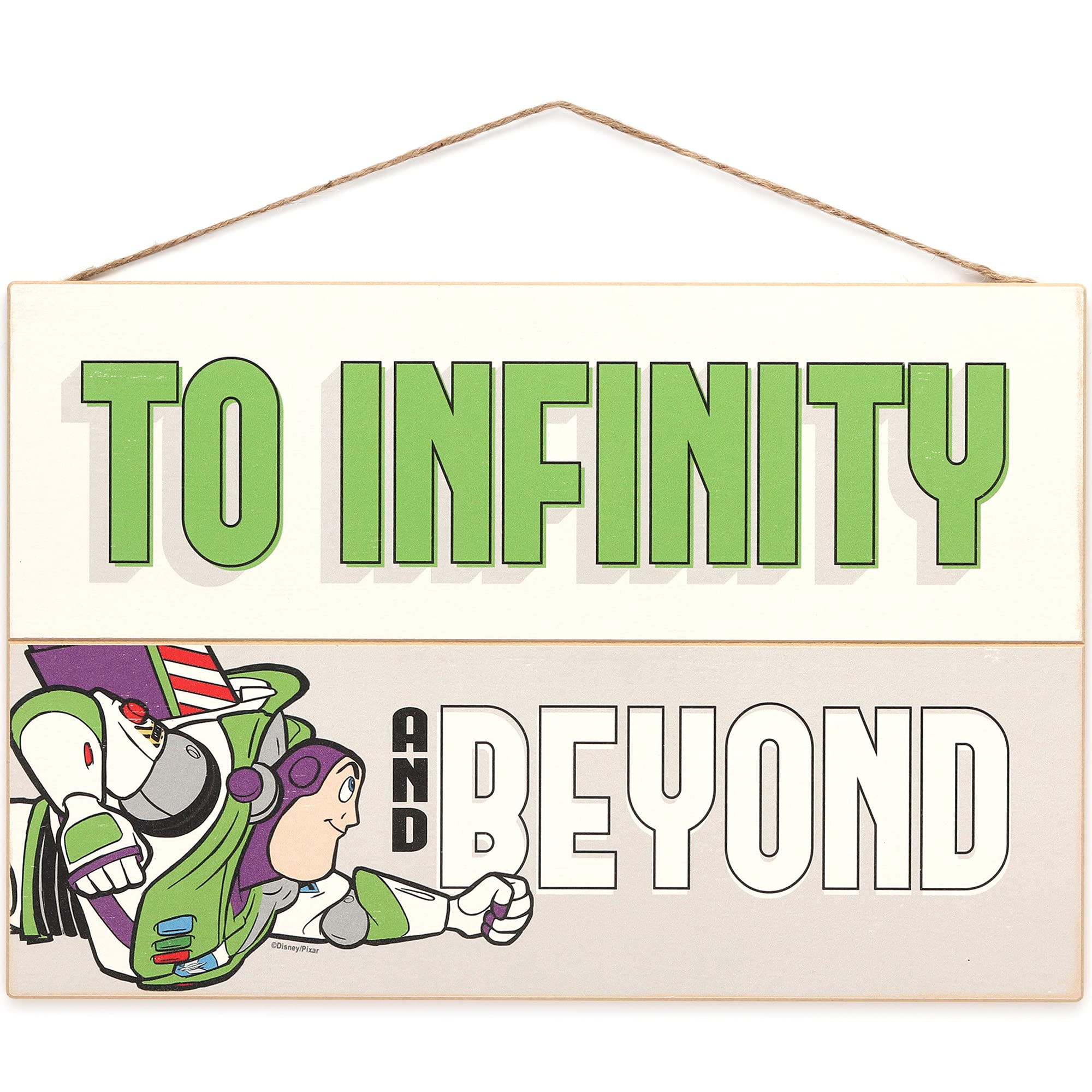 Disney Pixar Toy Story Buzz Lightyear Hanging Wood Wall Decor - To Infinity and Beyond Buzz Lightyear Sign