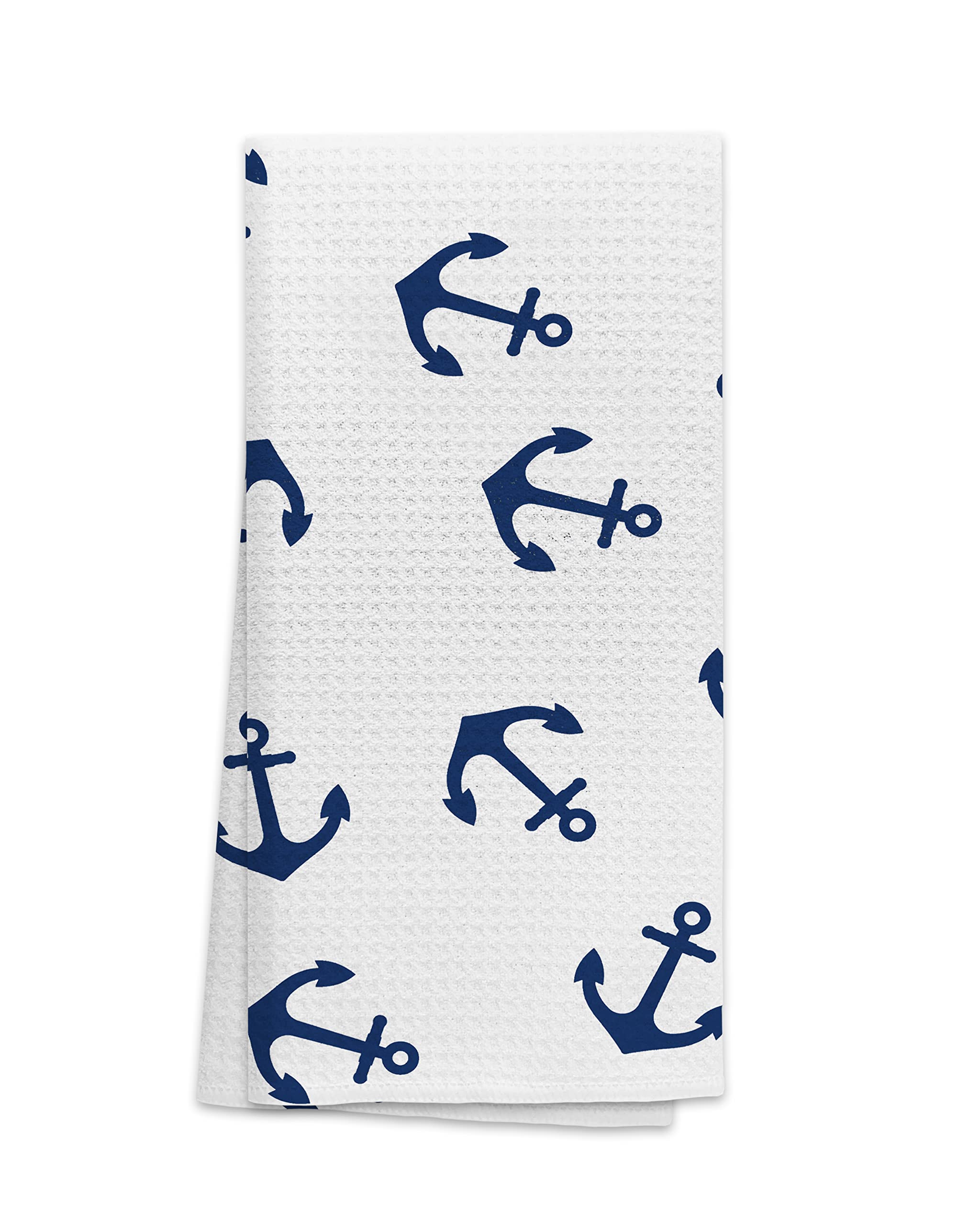 Ohsul Nautical Anchor Pattern Highly Absorbent Beach Towels Kitchen Towels Hand Towels Bath Towels,Anchor Sign Guest Towels Tea