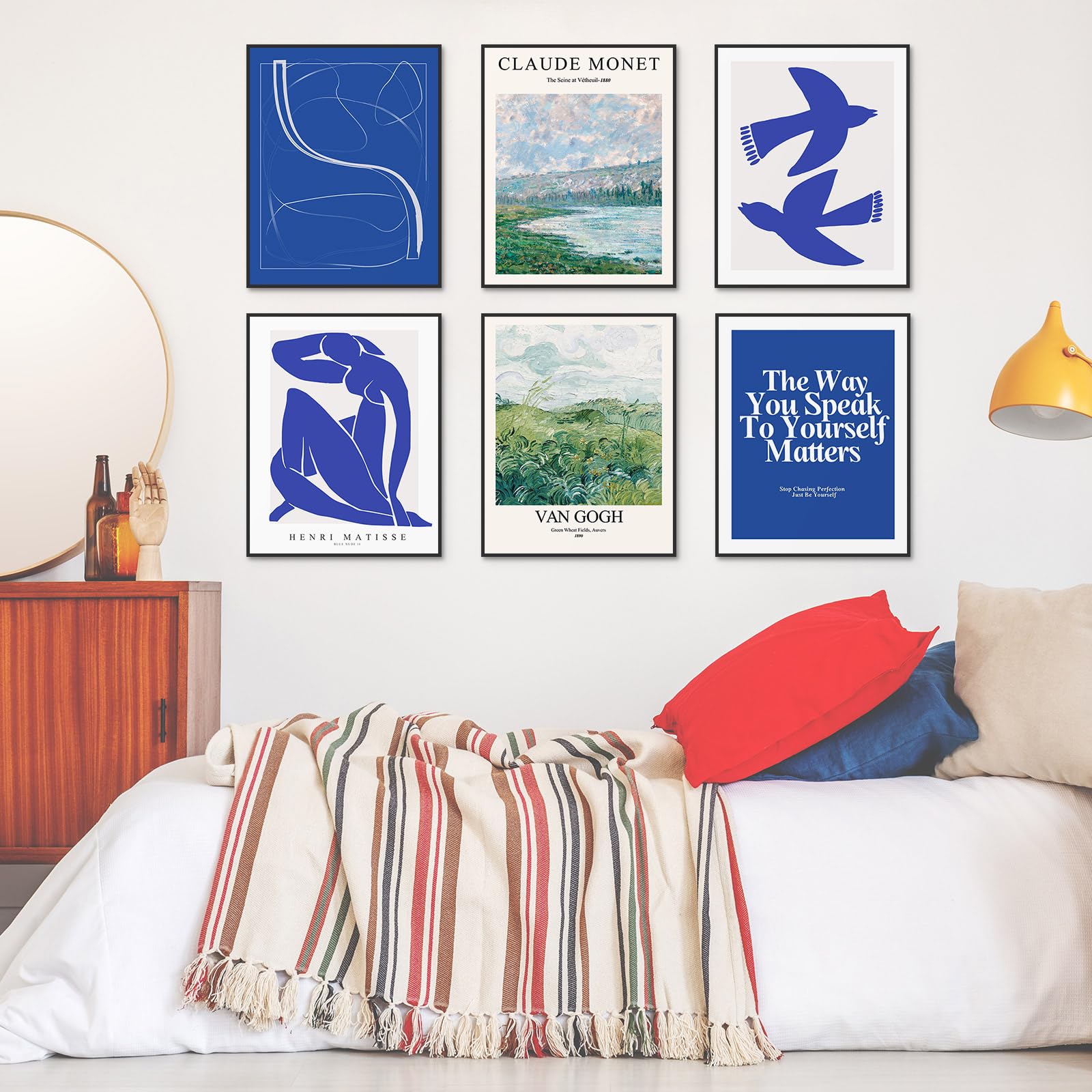 Habseligkeit Abstract Blue Wall Decor For Girls Dorm, Matisse Wall Posters, Wall Art Prints For Room Decor Aesthetic Unframed, 8