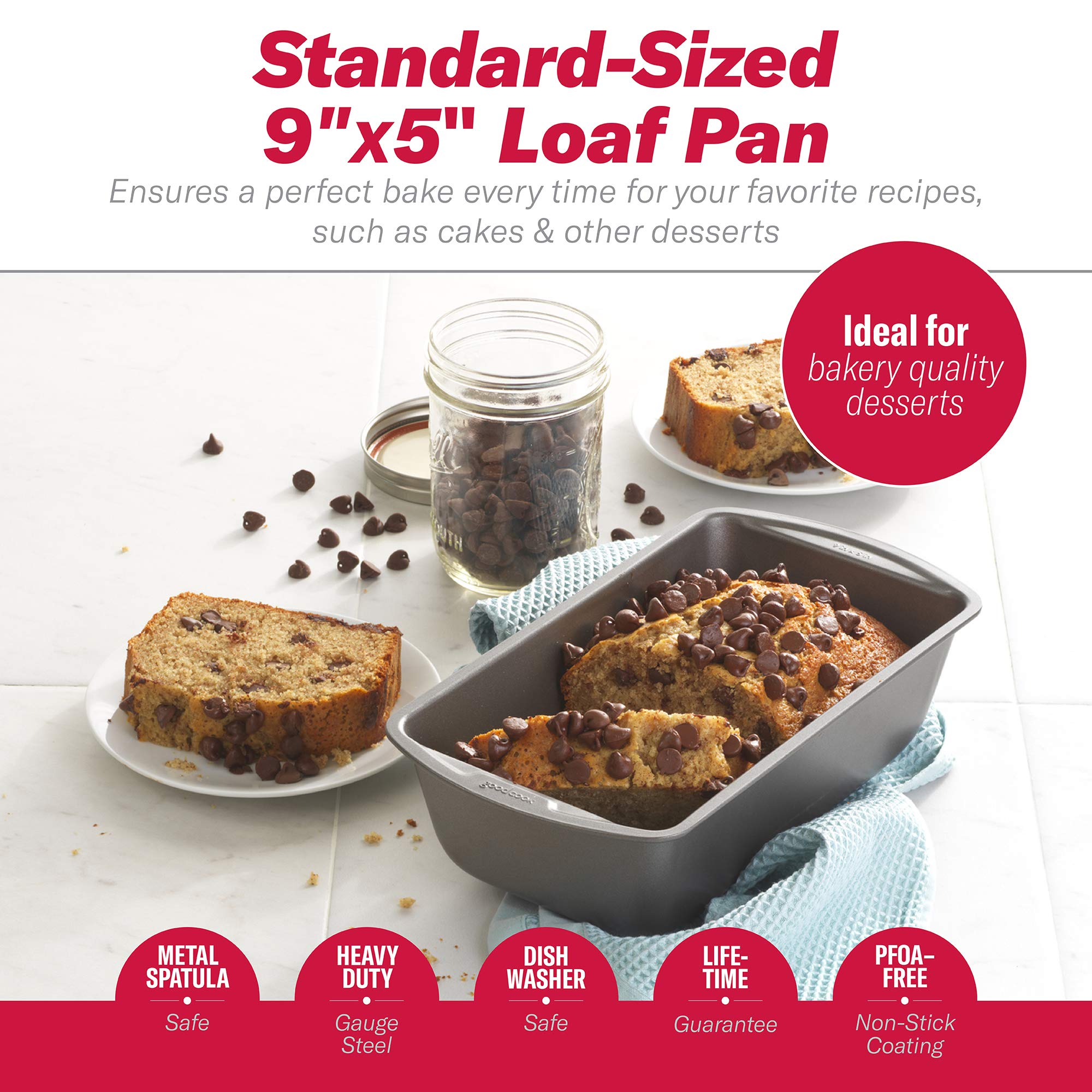 Good Cook Set Of 2 Nonstick Steel Loaf Pans, Standard-Sized 9'' X 5''