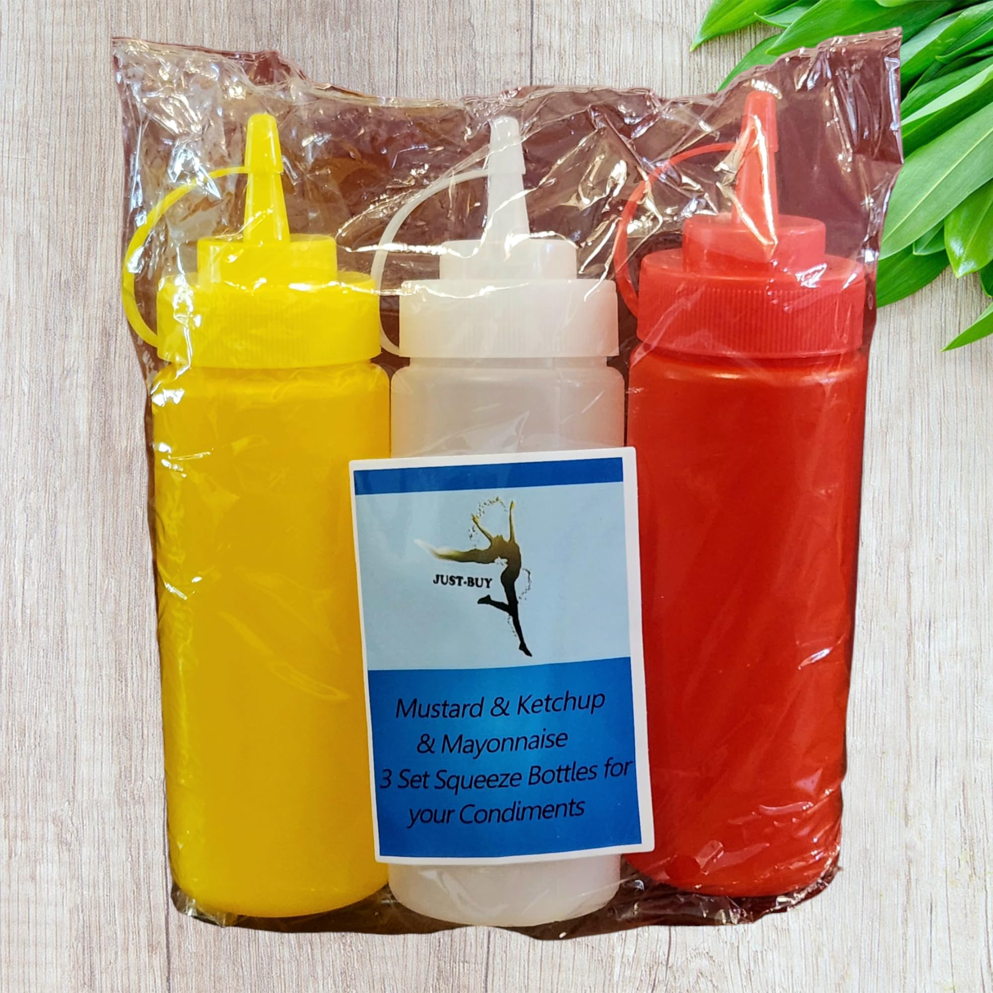 Condiments Squeeze Bottles For Ketchup, Mustard, Mayo, Dressing, Oil, Syrup, Vinegar, Sauces, Honey, Craft, Squirt Dispenser Wit