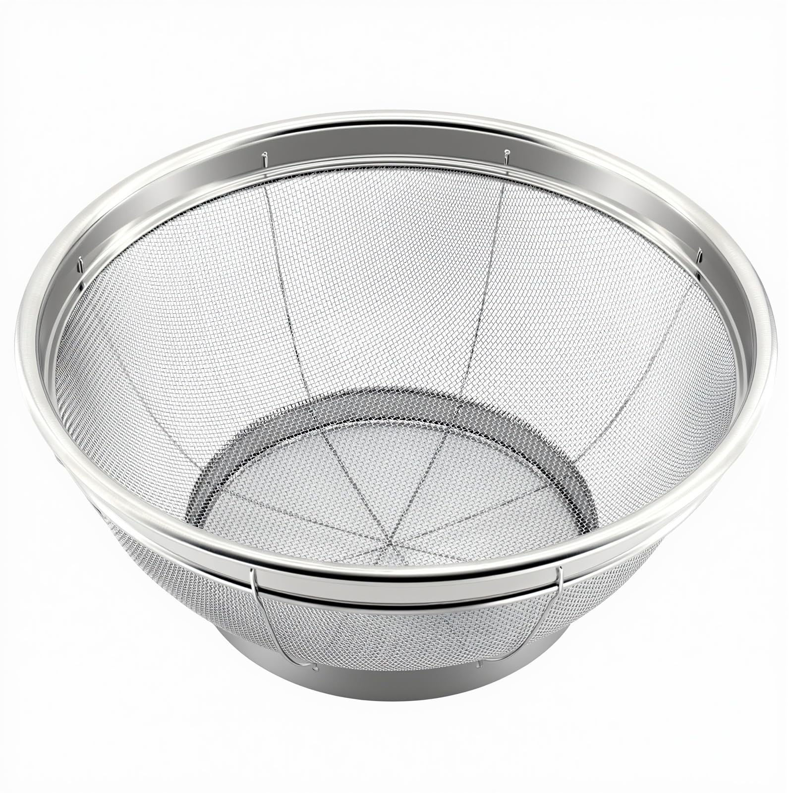 Fine Mesh Strainer for Kitchen, 3 Quart Stainless Steel Colander Bowl