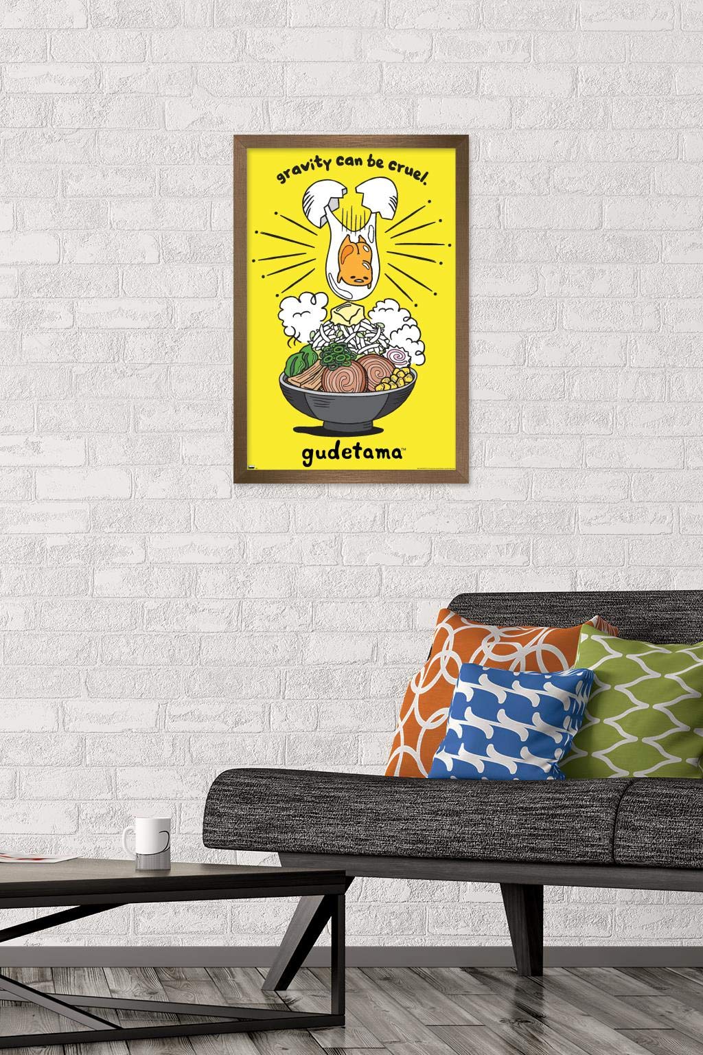 Trends International Gudetama - Gravity Wall Poster, 14.725'' X 22.375'', Bronze Framed Version