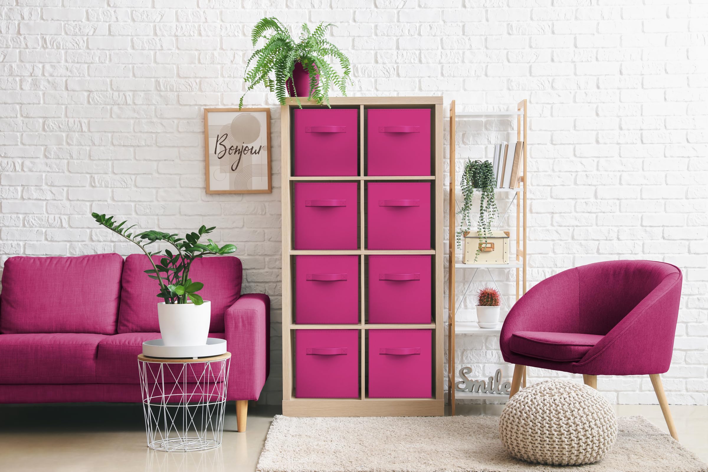 Sorbus Fabric Storage Cubes - 8 Foldable Storage Bins For Organizing Pantry, Cubbies, Toy Box - Clothes Storage & Closet Organiz