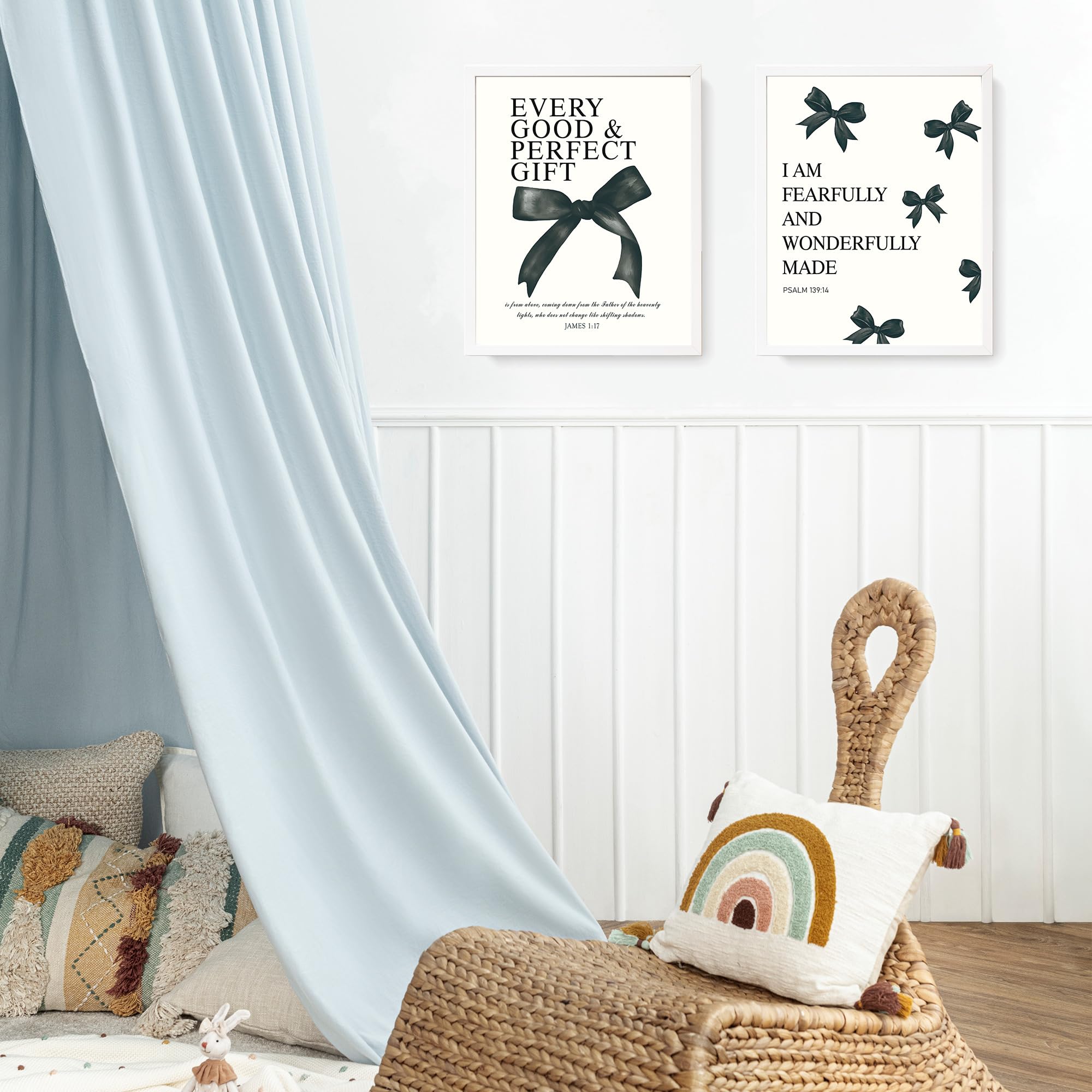 LARTSFRO Coquette Black Bow Bible Wall Art Decor Posters, Black Bow Room Bedroom Bathroom Dorm Wall Art Decor Aesthetic for Teen