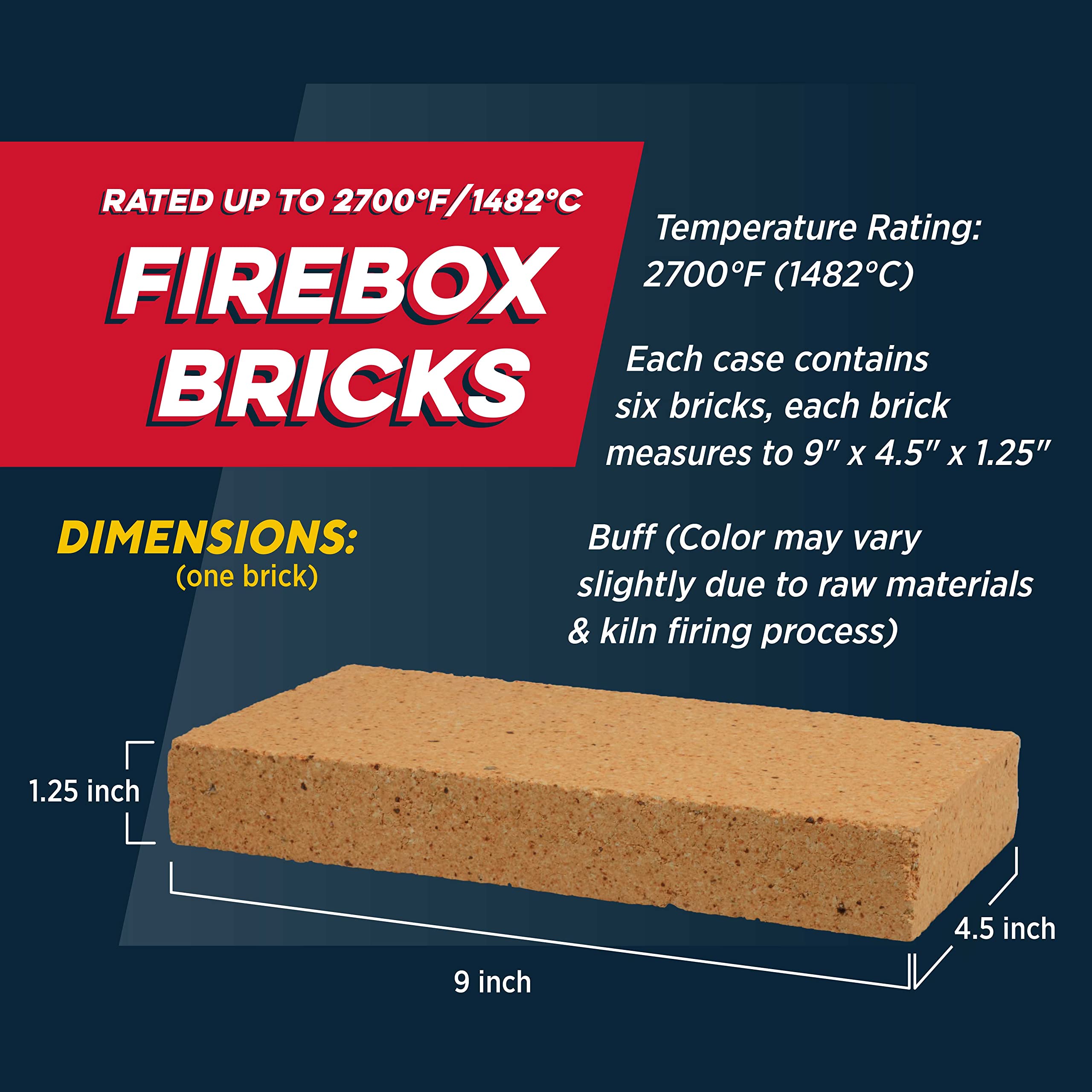 Rutland Products Fire Brick, 6 Count, Pack Of 1