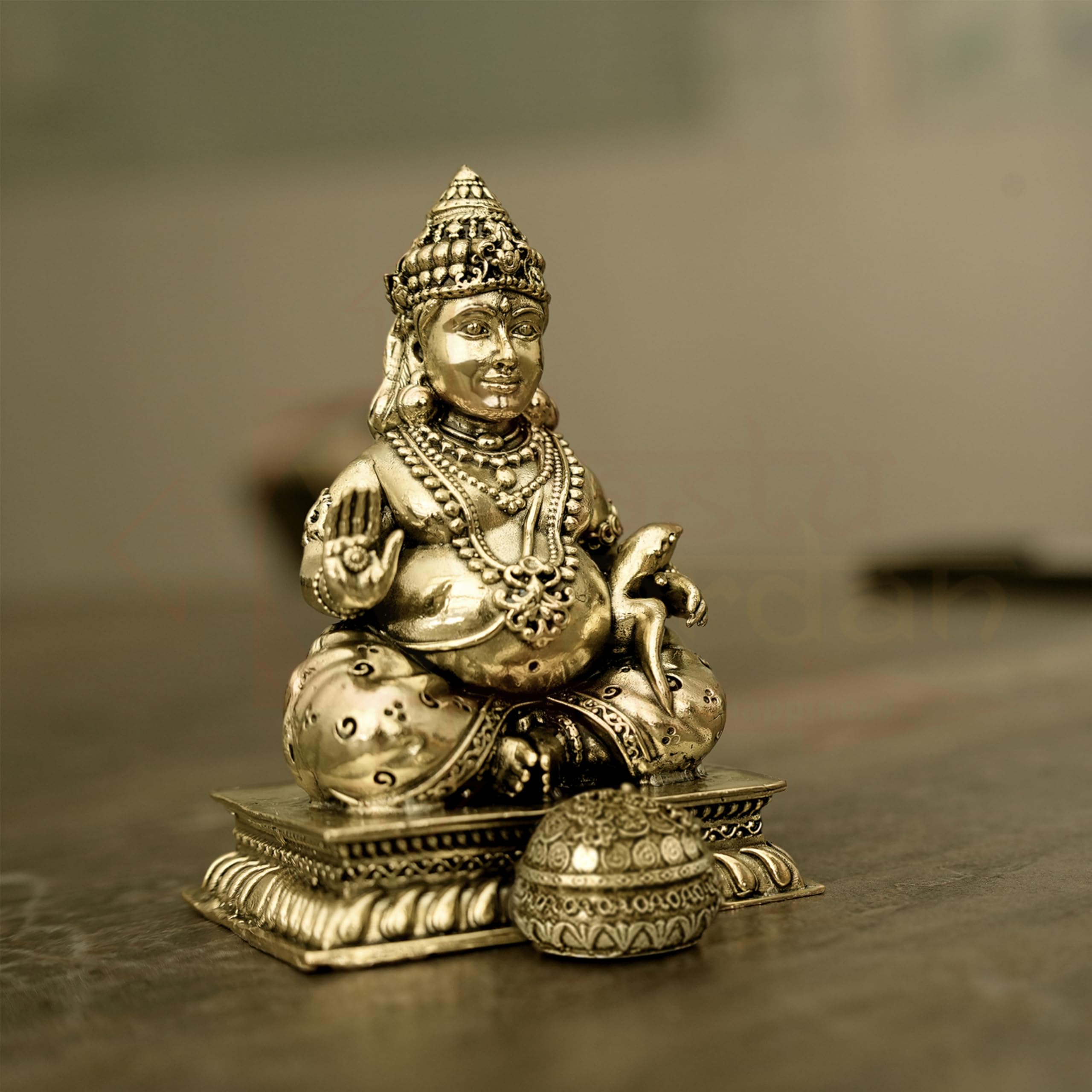 Vastu Vardan Brass Kuber Statue | Height-7.6 Cm Aprrox. | Weight-112 Gram Approx. | Vastu Idol For Home And Office | Zonal Place