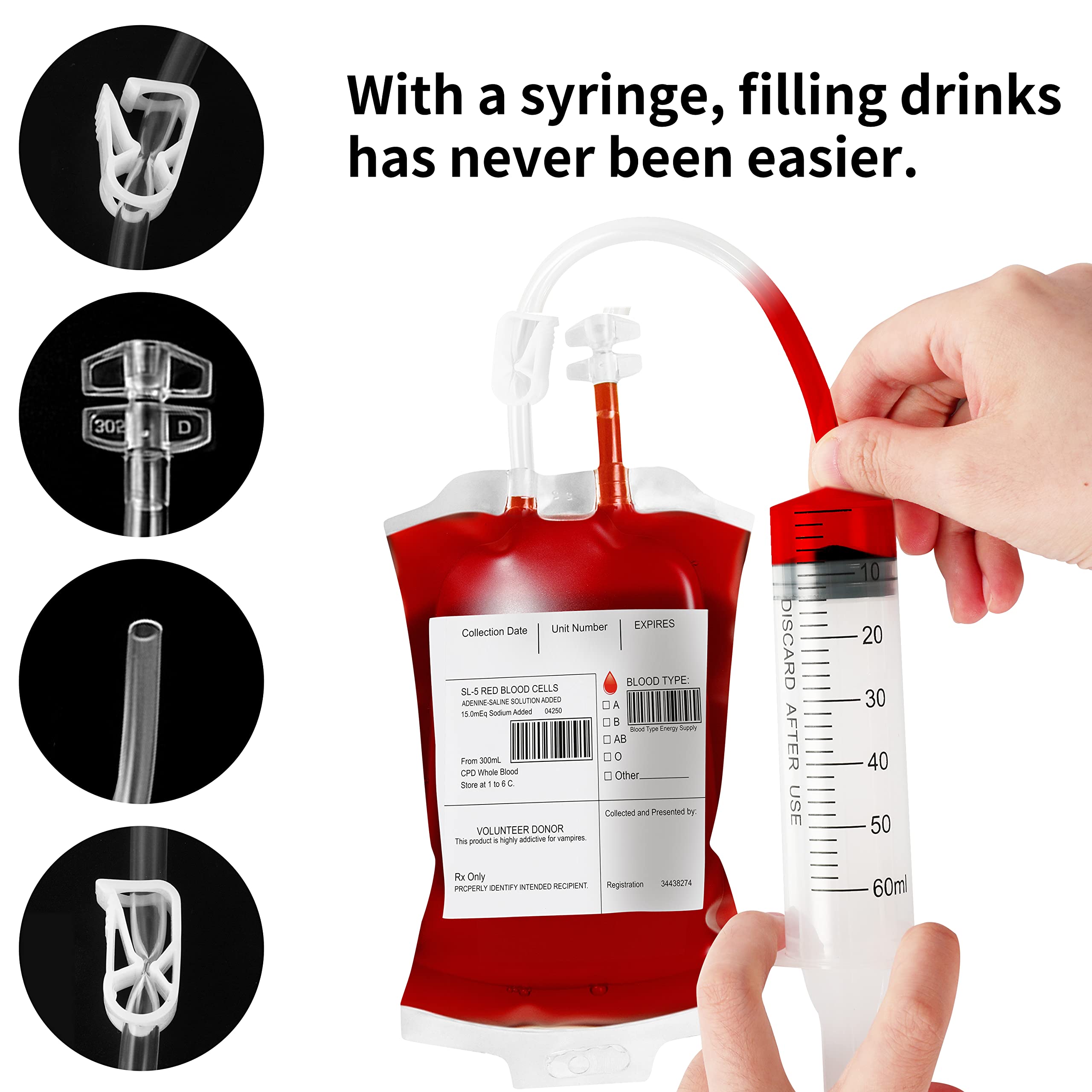80 Packs Halloween Blood Iv Bags For Drinks Reusable Energy Container Juice Pouch Prop For Halloween Zombie Nurse Hospital Theme