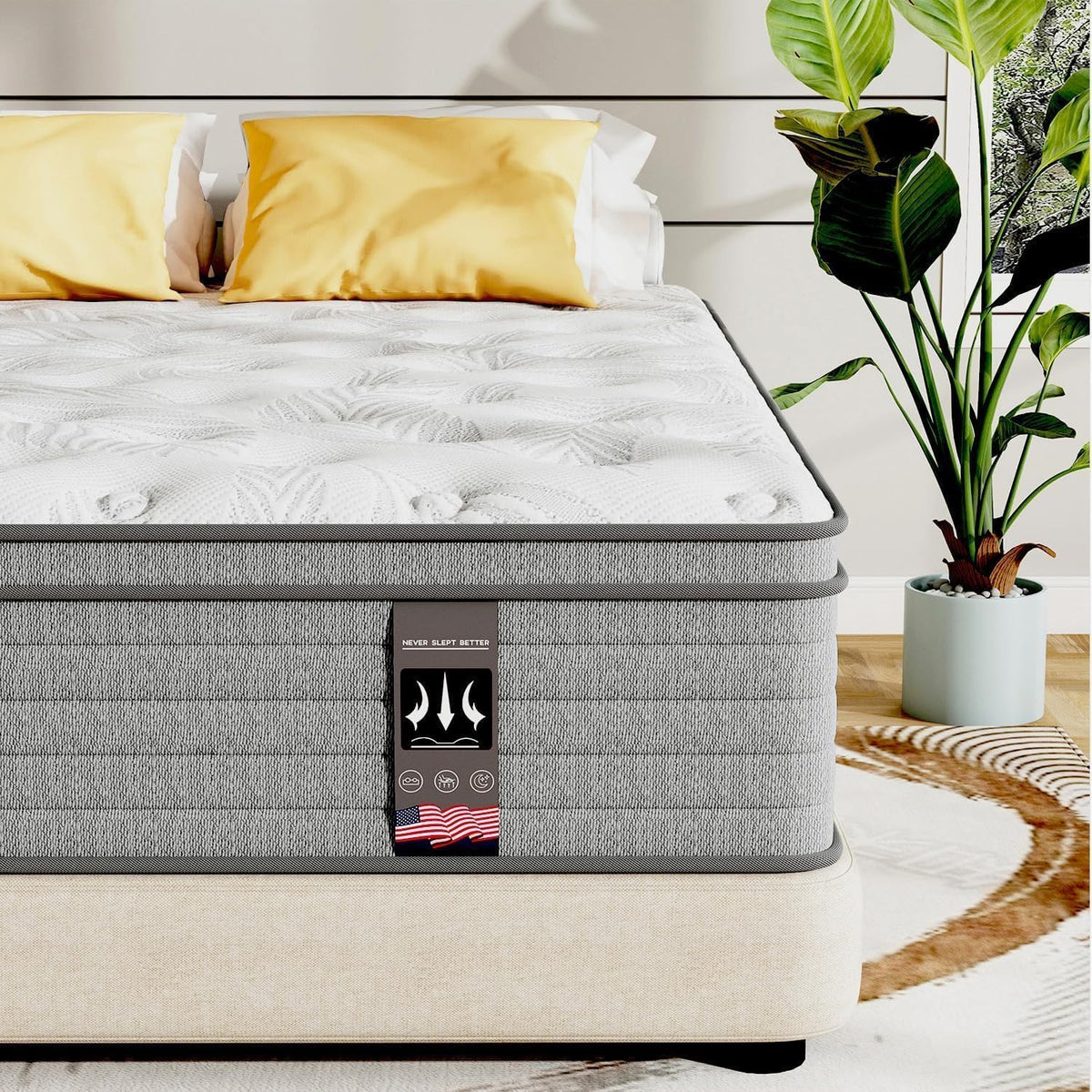 Twin Xl Mattress 14 Inch, Xl Twin Mattress Bed In A Box, Hybrid Gel Memory Foam For Back & Lumbar Support, Individually Pocket S