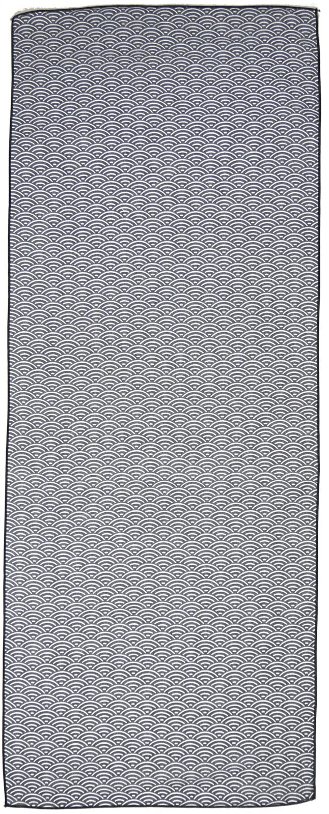 Mikura Double Gauze Tenugui, Japanese Towel, Seigaiha (Black)
