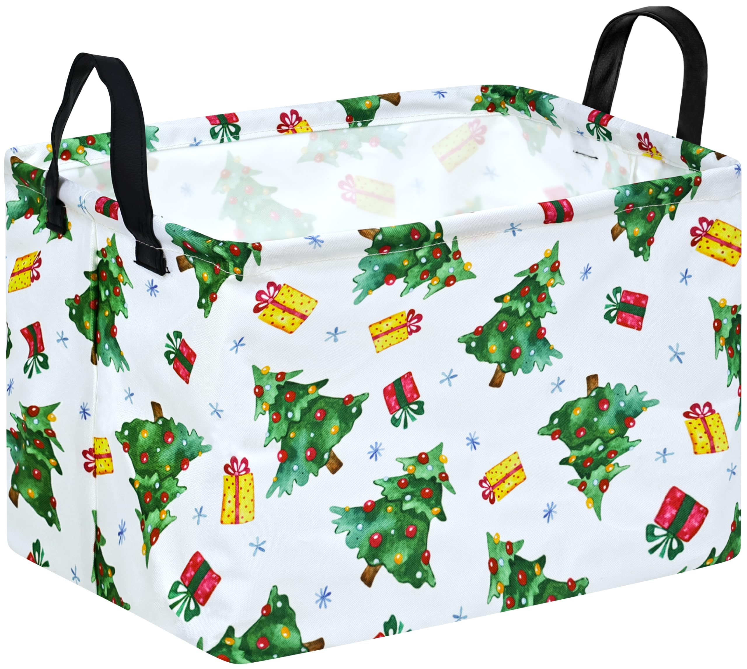 MAIZMZ Xmas Christmas Basket for Kids Gfits Storage Baskets Collapsible Nursery Hamper Waterproof Clothes Toy Bin Book Shelf Gif