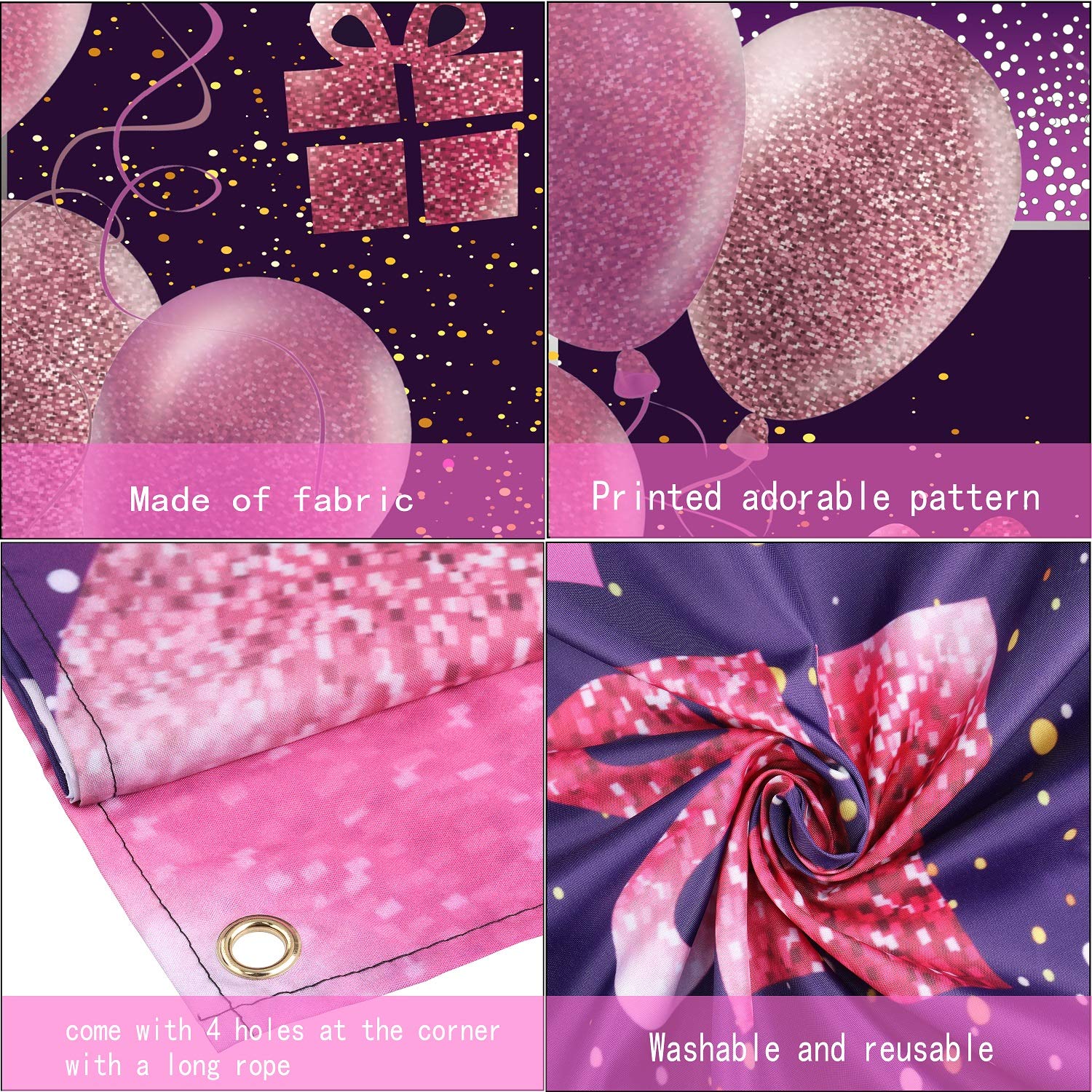 76Th Birthday Decorations For Girls Imisi Happy Birthday Banner Pink Decorations For A Party Birthday Backdrop For Women