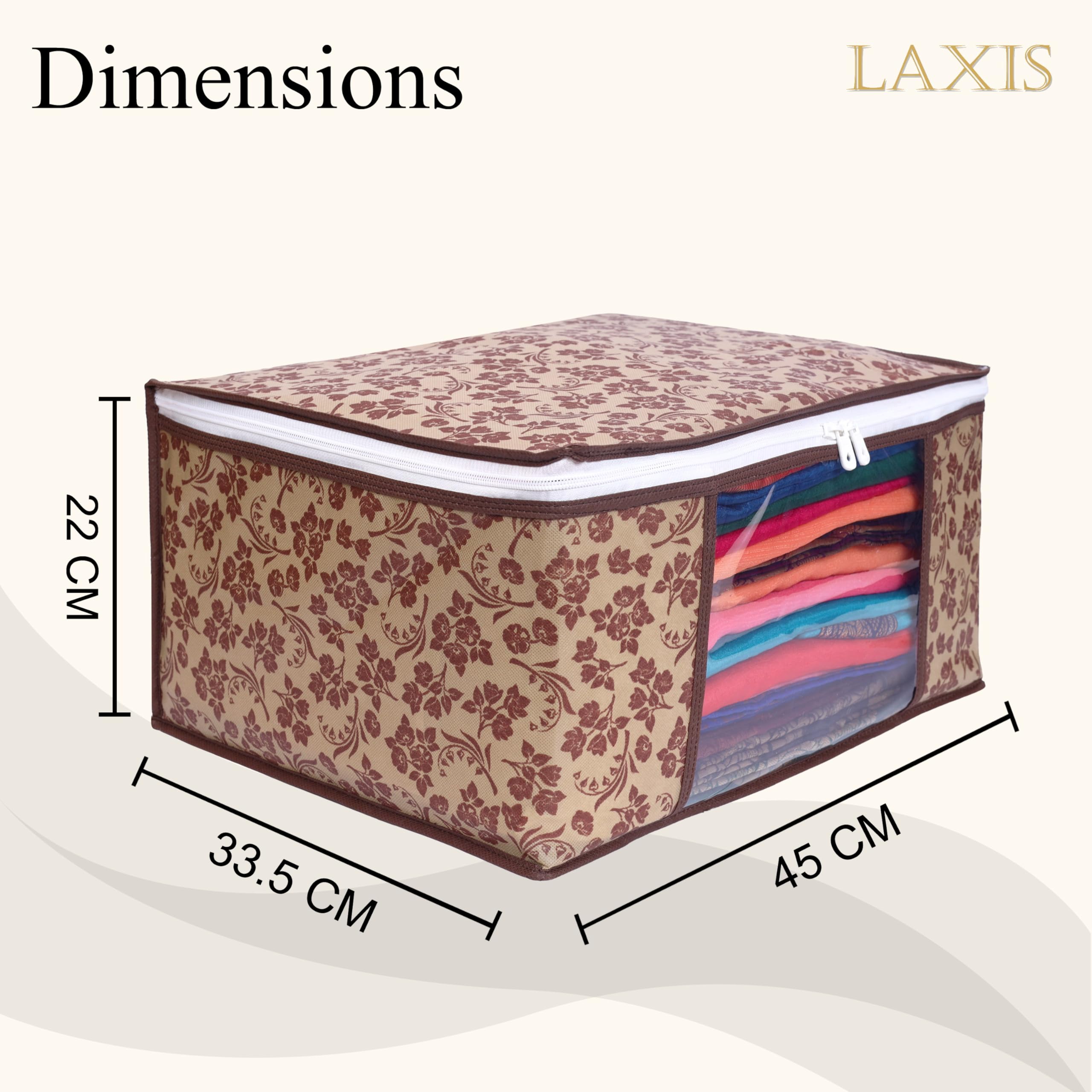 Homfil Brand - Laxis Saree Covers With Zip Non-Woven Printed Saree Cover/Saree Organizer For Wardrobe/Cloth Storage/Organizer Wi