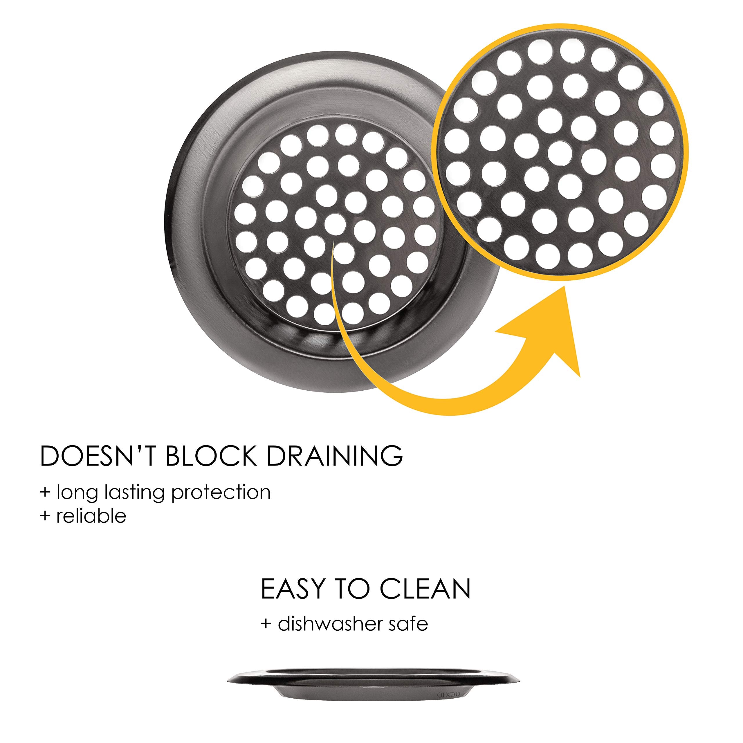 Ofxdd Stainless Hair Catcher, Drain Sink Strainer, Bathroom Drain Protector, Bathroom Drain Catcher 3'', Drain Hole Cover