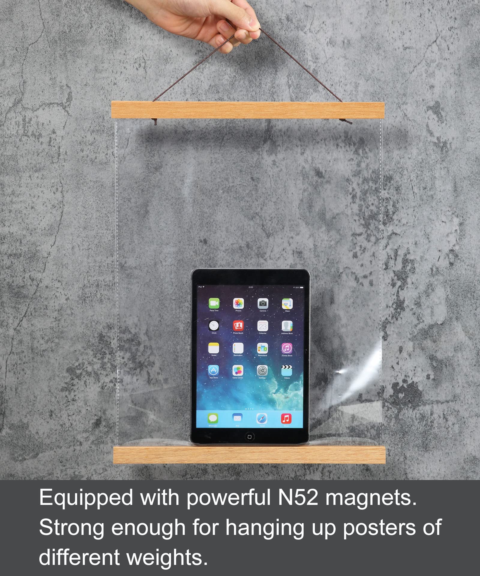 FALAMON Magnetic Poster Hanger Frame  30x40 30x36 30x20 Teak Wood Magnet Poster Frame for Posters  Prints  Photos  Pictures  Maps  Scrolls  and Canvas Artwork