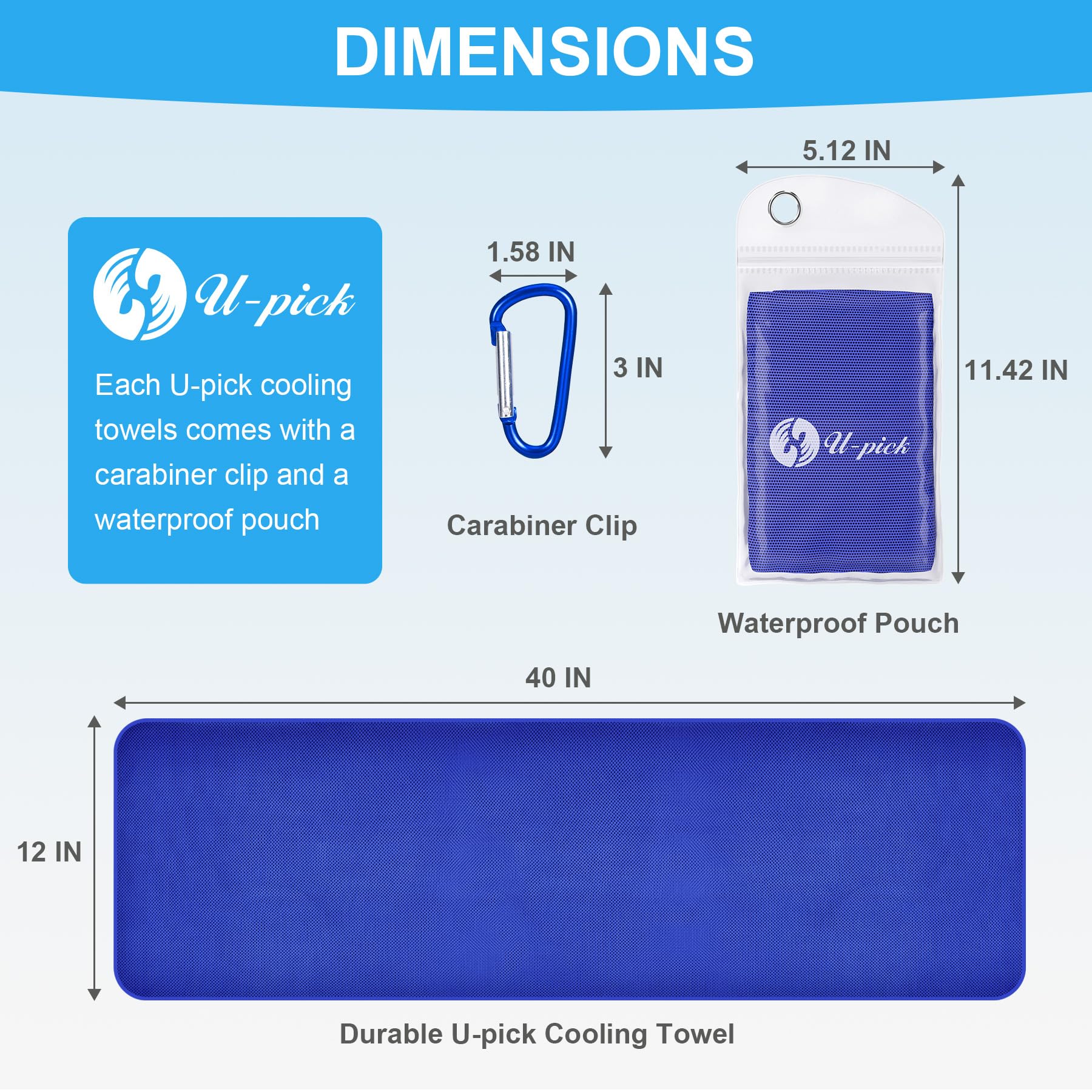 U-pick 4 Packs Cooling Towels  Instant Cool Sweat Rag for Hot Weather  Breathable Chilly Towel for Yoga  Gym  Workout  Fitness  Camping  Golf  Travel & More Activities (40''x12'')