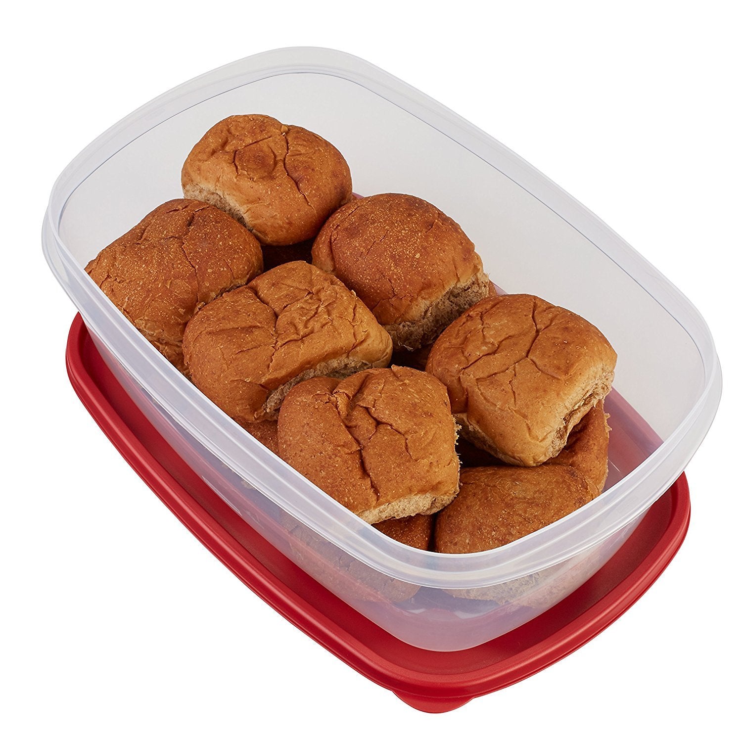 Rubbermaid 071691405382 Food, 2 Pack, Clear With Red Lid