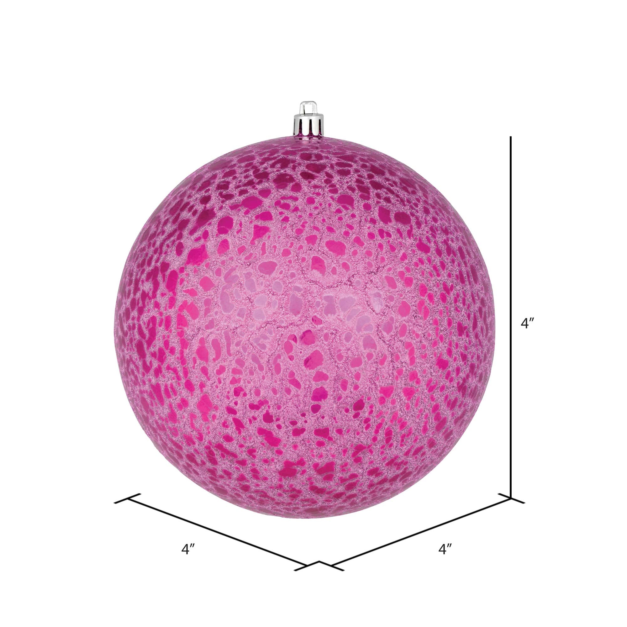 Vickerman 4 Fuchsia Crackle Ball Ornament, 6 per Bag