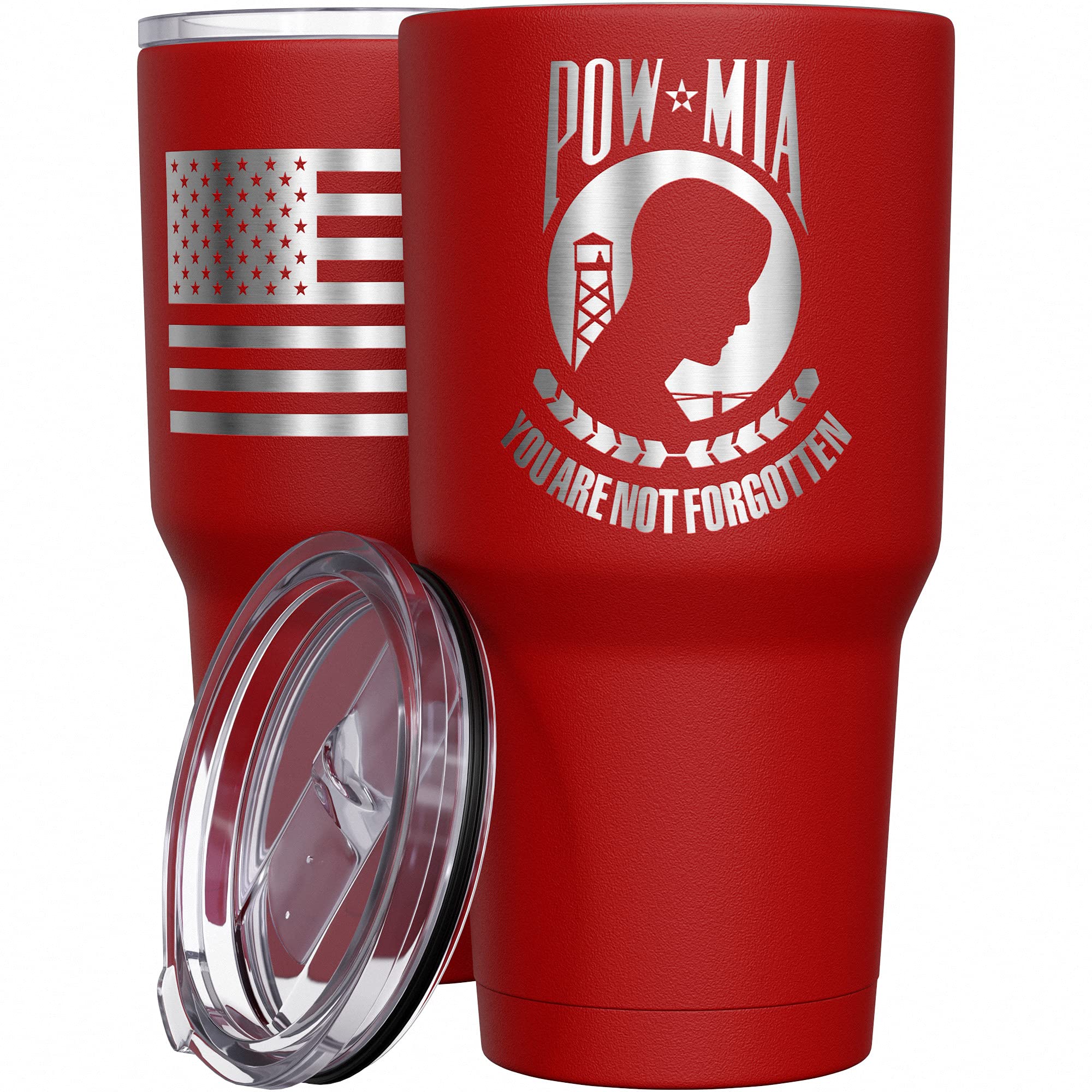 We The People Holsters - Pow Mia - You Are Not Forgotten - Mia Cup - American Flag Coffee Travel Mug - Tumbler For Military Fami