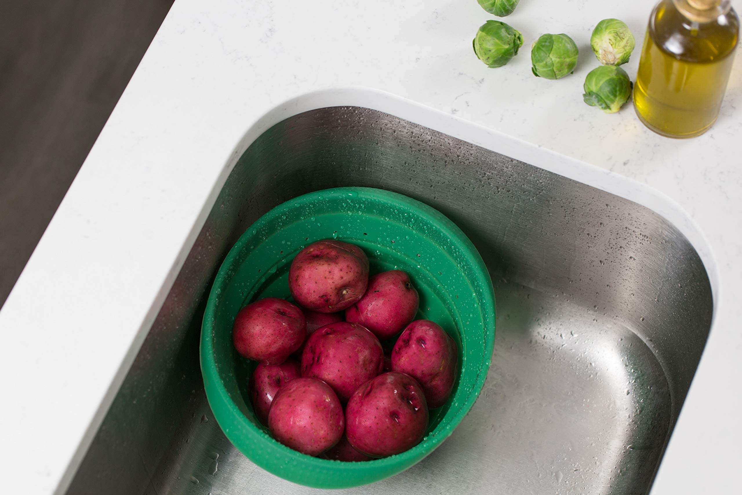 Better Houseware 4-Quart Silicone Collapsible Colander - Green