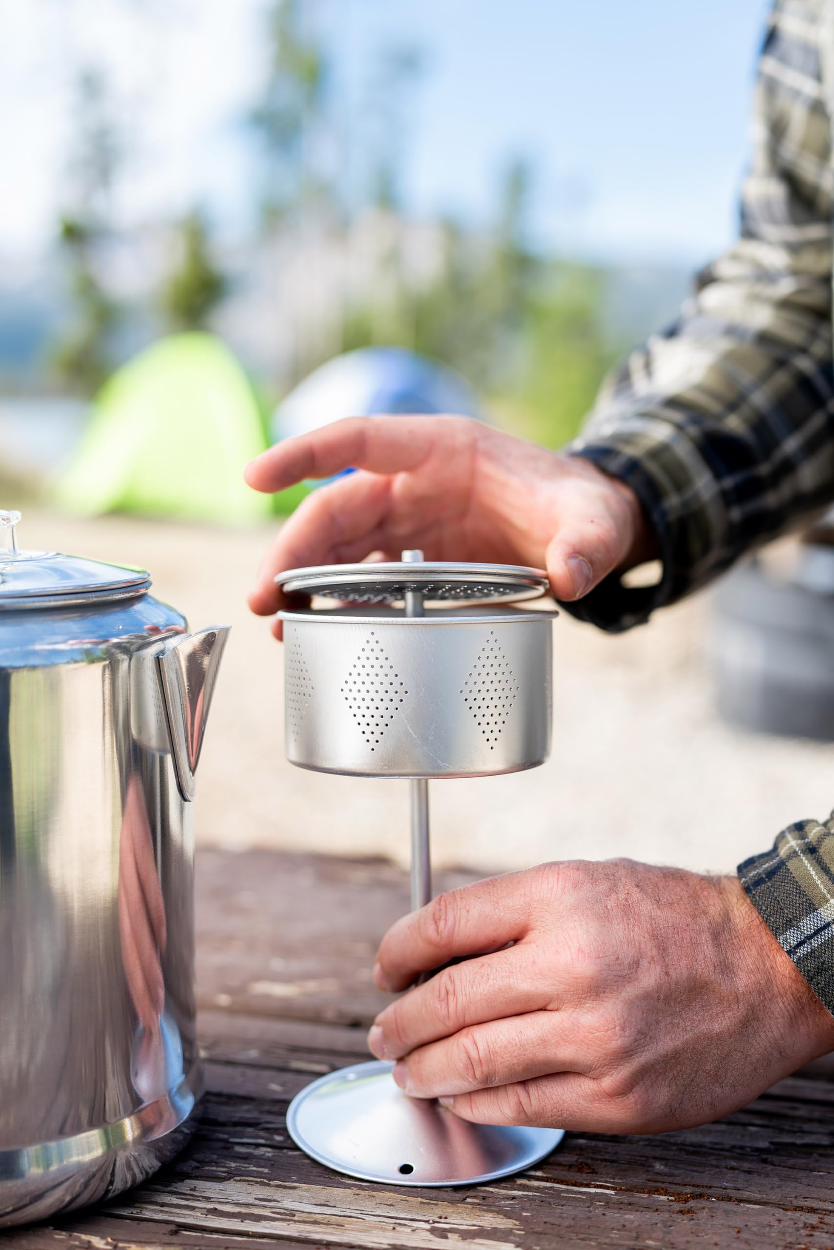 Stansport Camper'S Percolator Coffee Pot 20 Cups (279), Aluminum