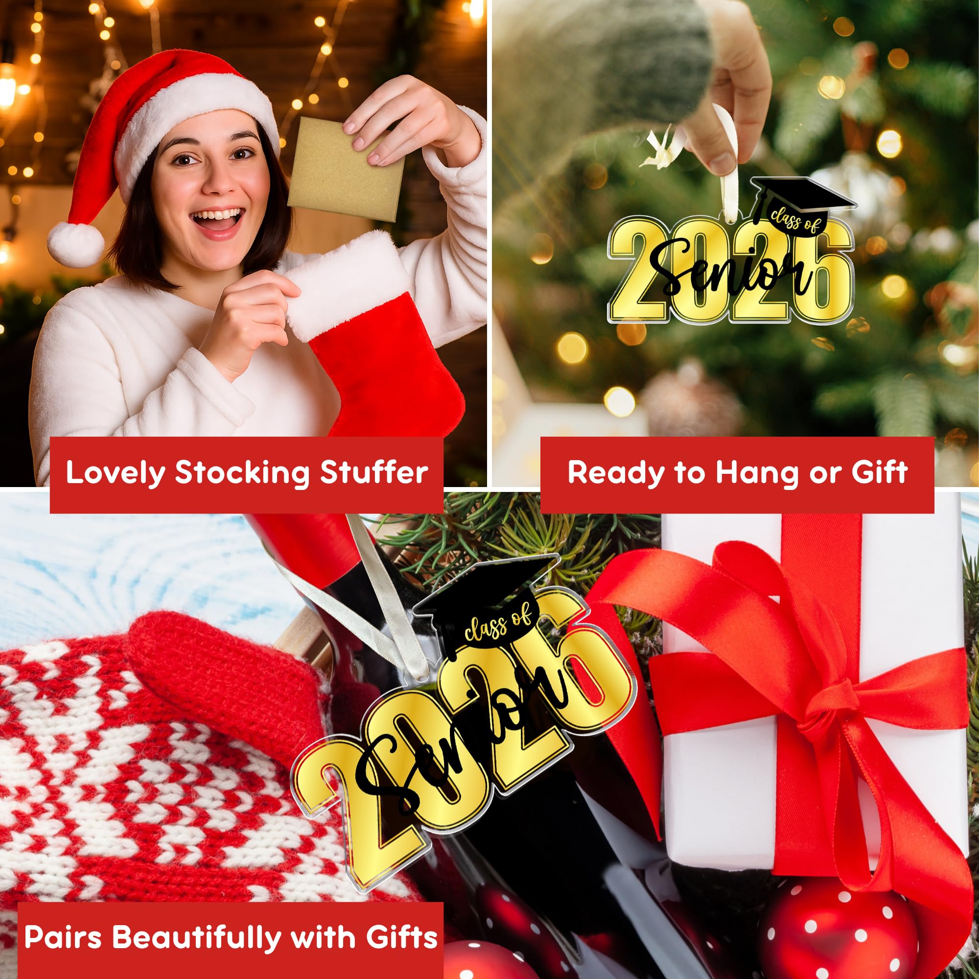 SUCHAGIFT Graduation Ornaments 2026 - Graduation Christmas Ornament - Class of 2026, High School, Senior Gifts for for Women, Da