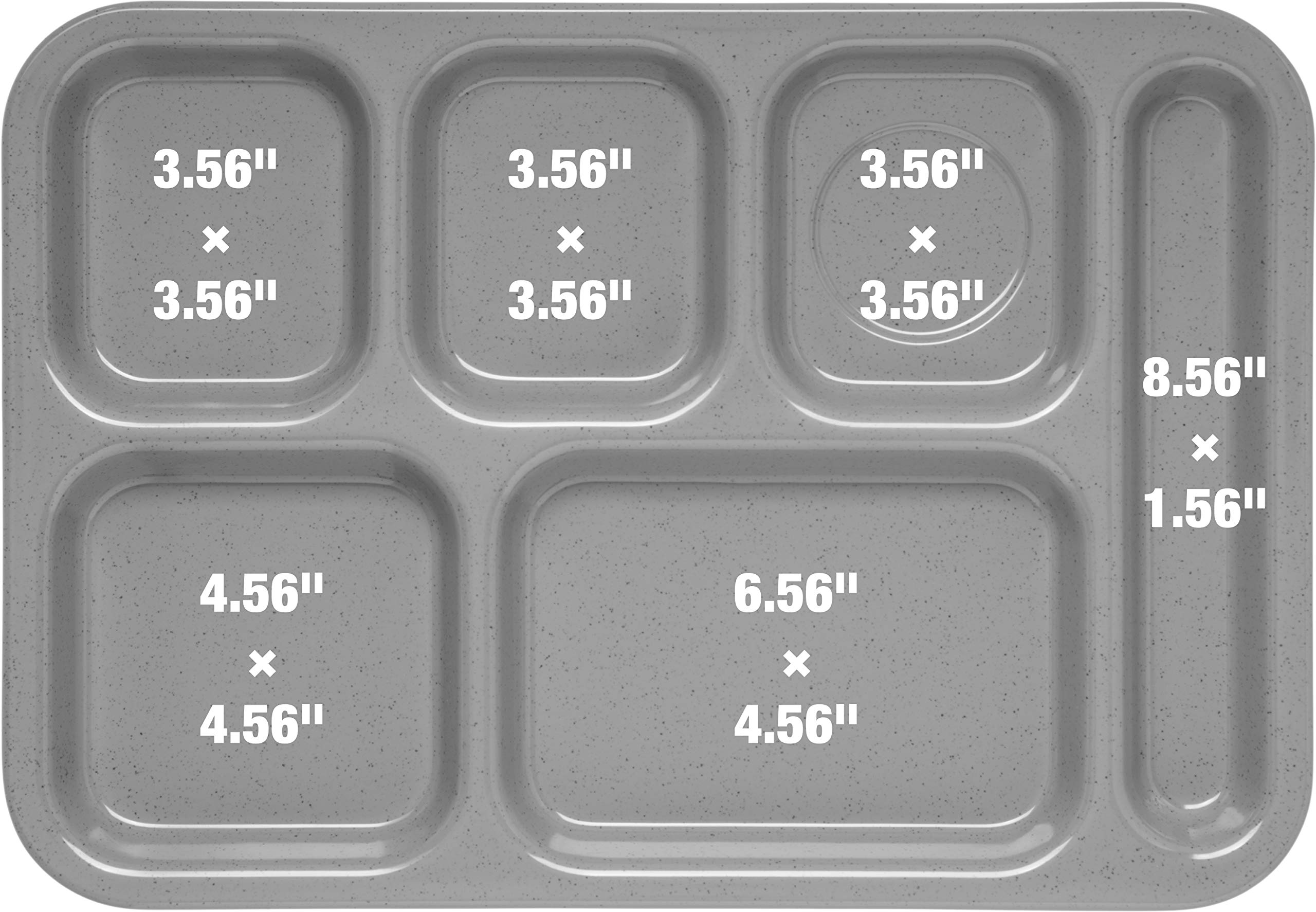 Carlisle Foodservice Products P614R09 Right-Hand 6-Compartment Polypropylene Tray, 10'' X 14'', Green