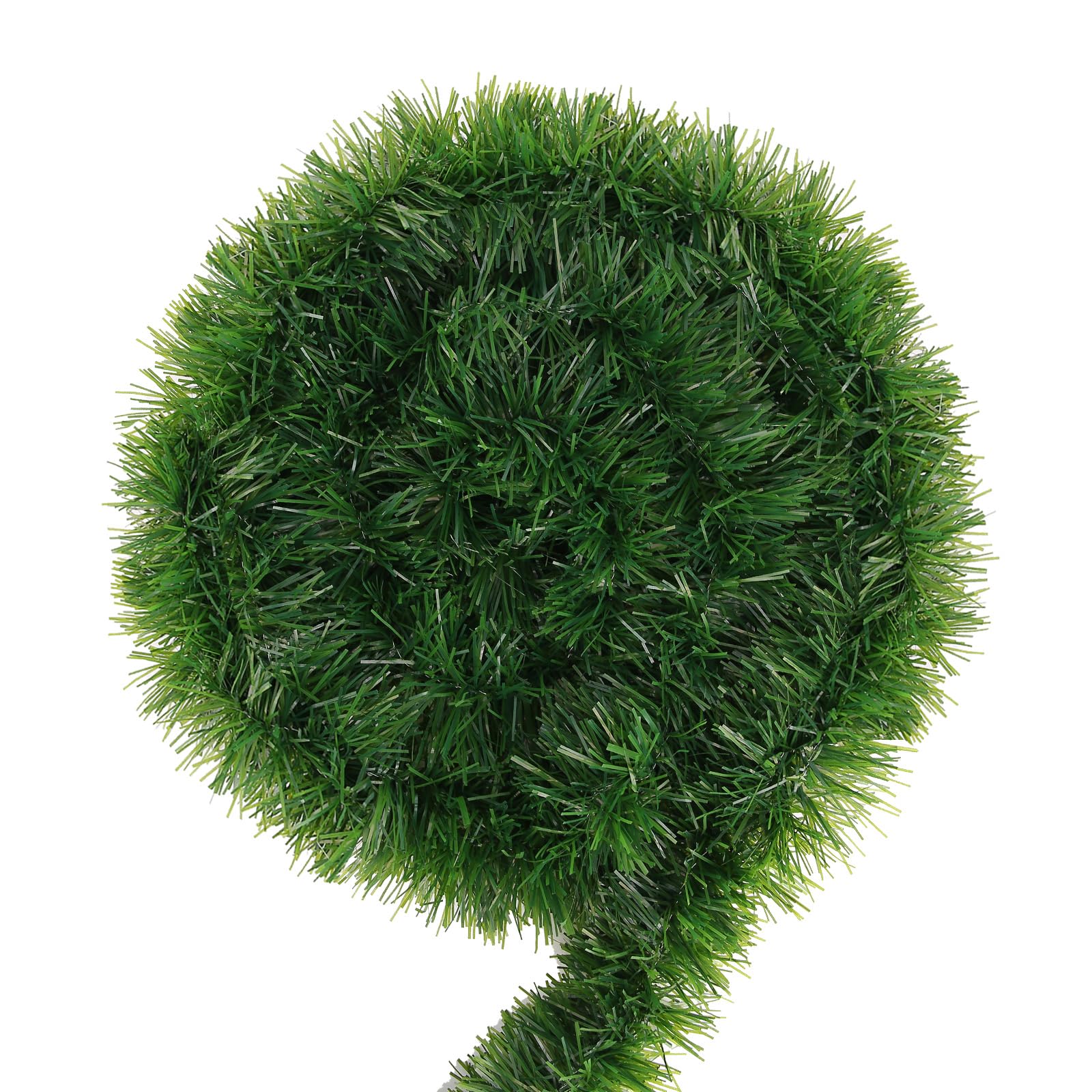 Green Garland Christmas Decorations,50Ft Xams Greenery Tinsel Stems Non-Lit Soft Twist Garland Decor for Tree Stairs Railing Fro