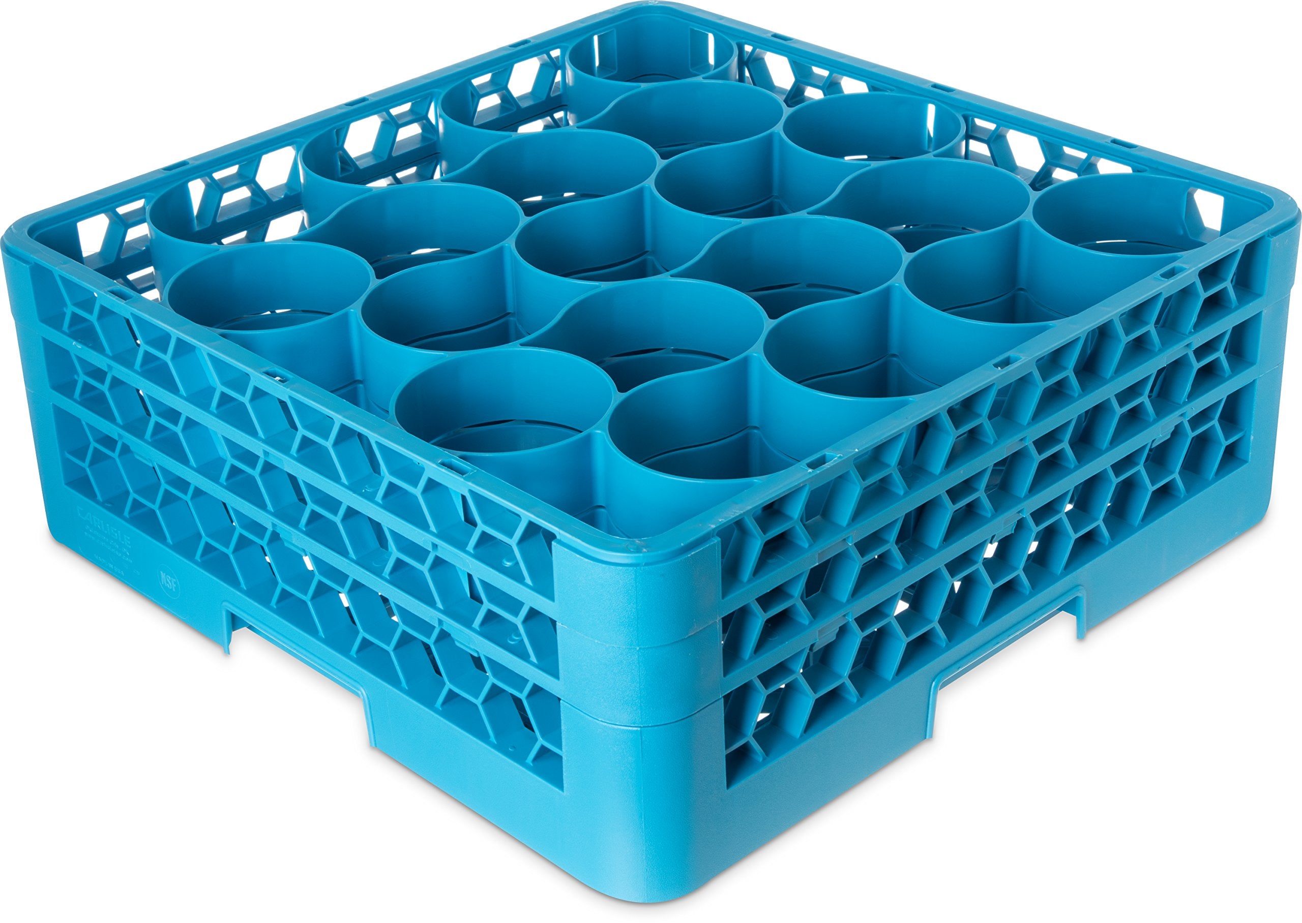 Carlisle FoodService Products RW20-114 OptiClean NeWave Polypropylene 20-Compartment Glass Rack with 2 Extenders, 19-3/4 Length 