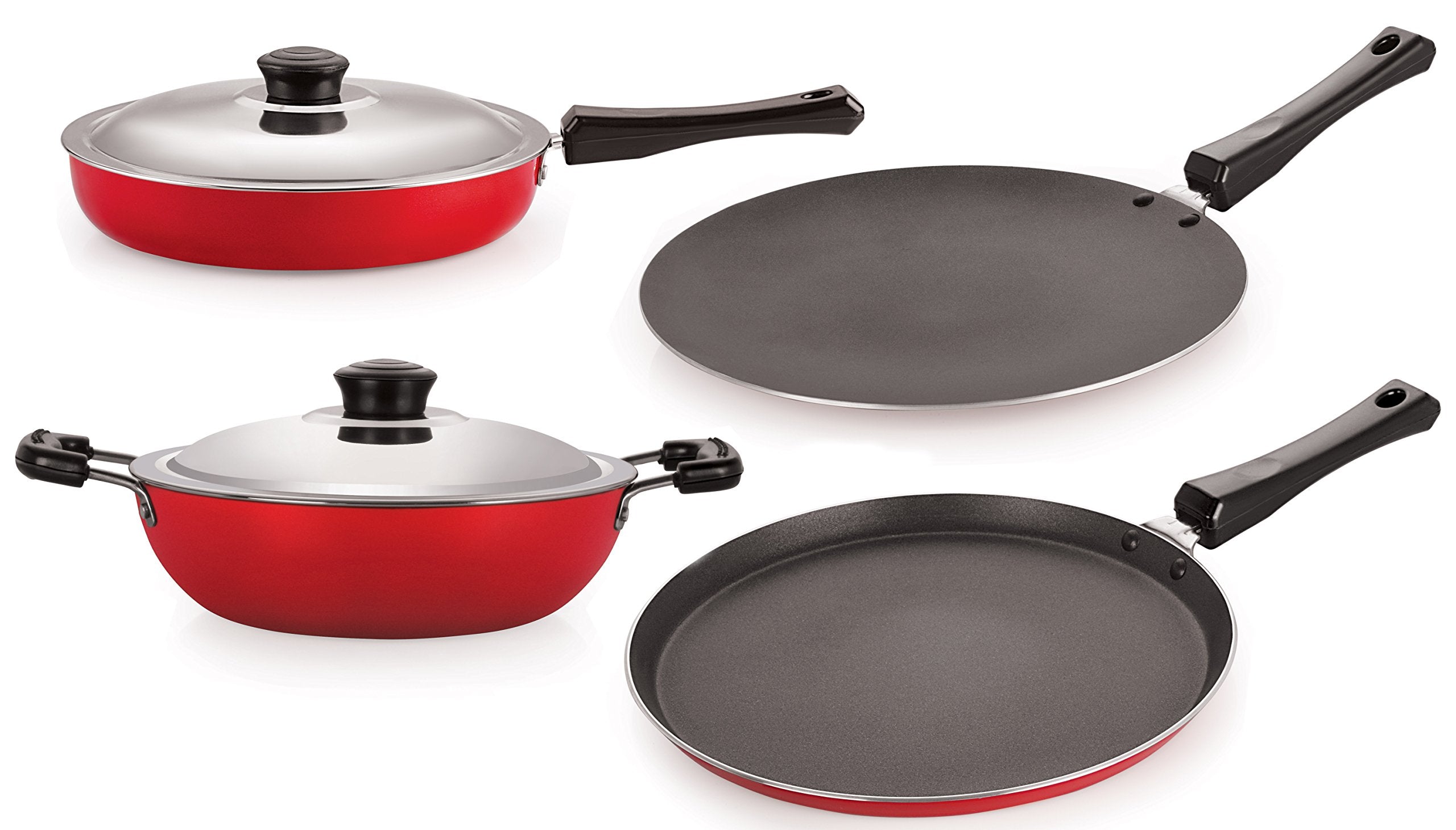 Nirlon 4 Piece NonStick Chemical Free Healthy Cookware Utencil Combo Gift Set With Extreme Durability