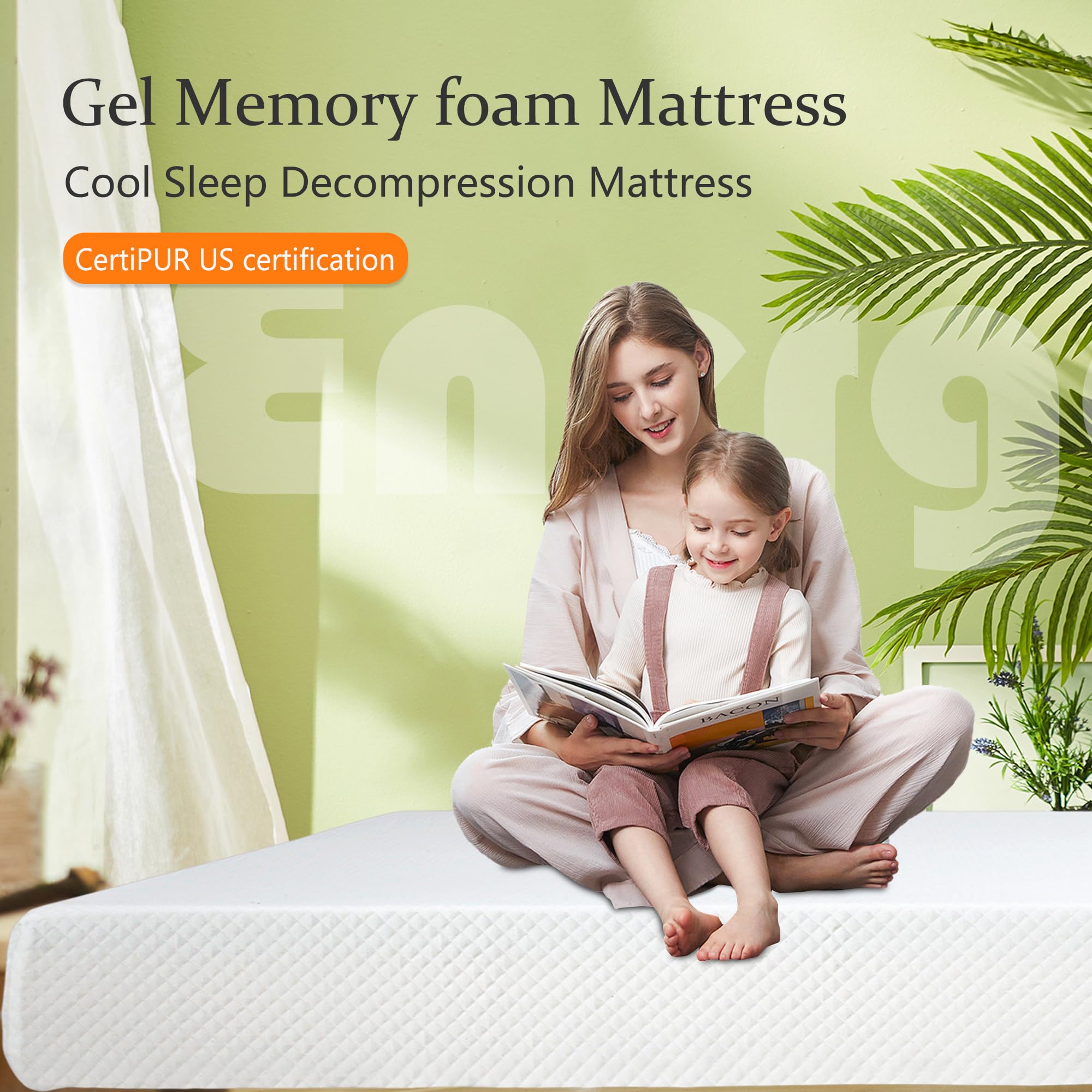BestMassage 12 Inch Gel Memory Foam Mattress for Cool Sleep & Pressure Relief  Medium Firm Single Twin Mattress for Kids  Bed-in-a-Box  CertiPUR-US Certified White