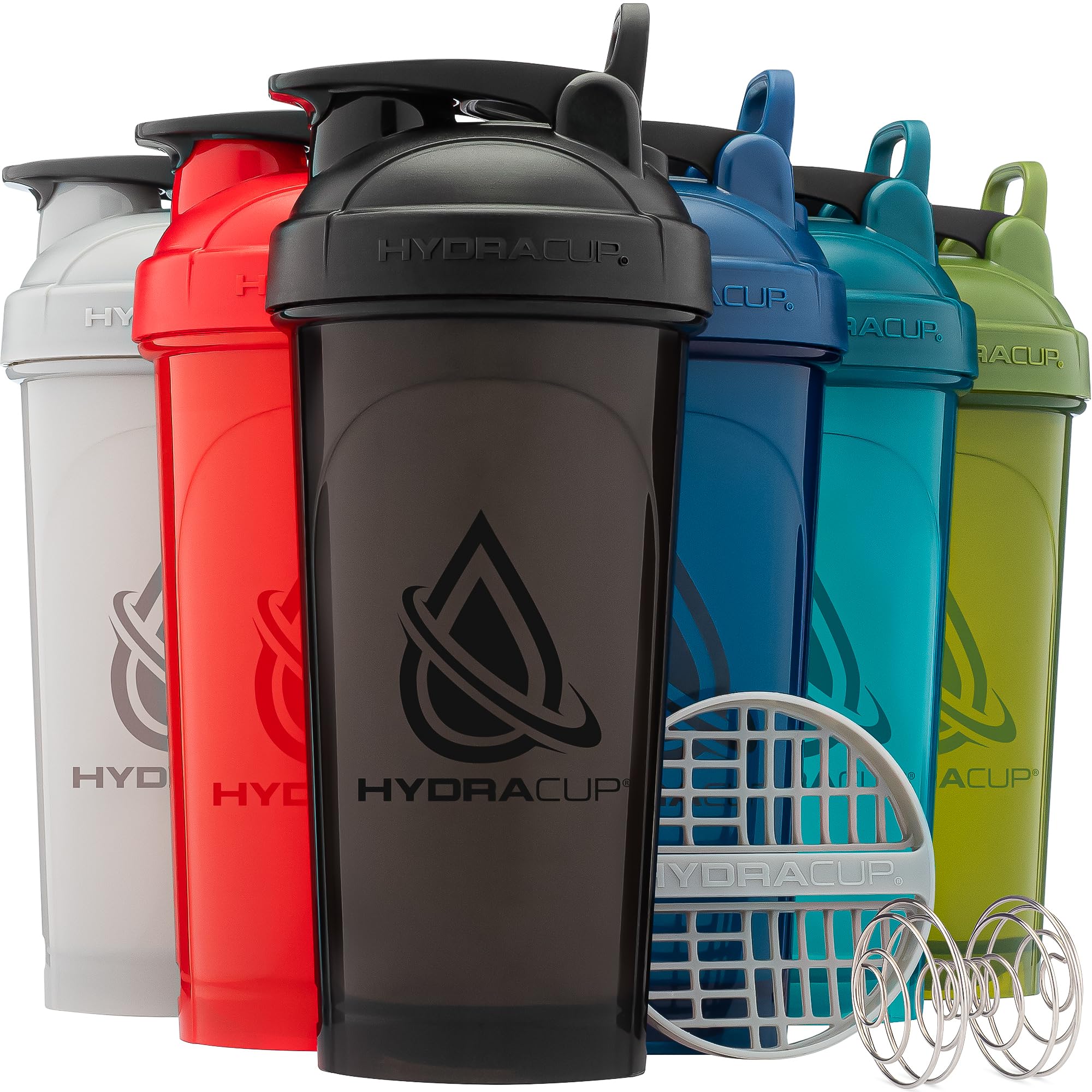Hydra Cup Proflow [6 Pack] 28 Oz Shaker Bottles For Protein Shakes, Shaker Cups With Ball Blender Whisk, Shaker Bottle With Hand