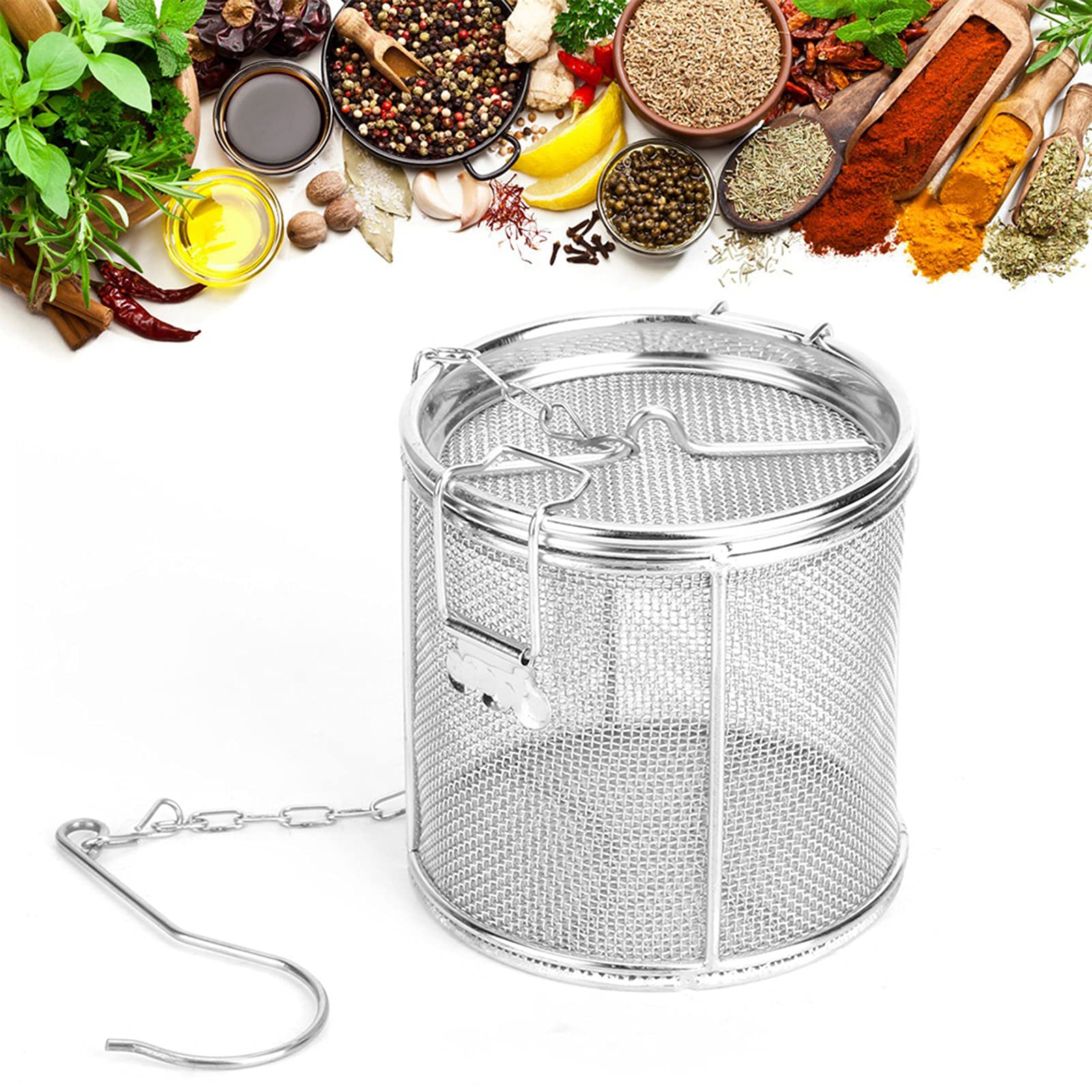 Tea Infuser, Stainless Steel Spice Seasoning Strainer Tea Strainer Soup Seasonings Separation Basket Spice Filter Kitchen Tools,