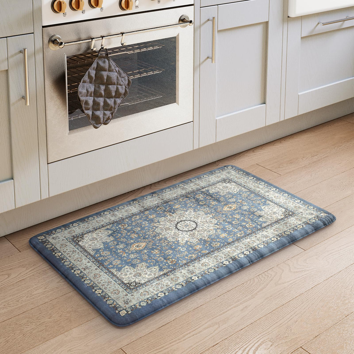 Collive Kitchen Floor Mats Cushioned Anti Fatigue Rug, Washable Non Slip Kitchen Mats For Floor Standing Desk Mat For Kitchen, O