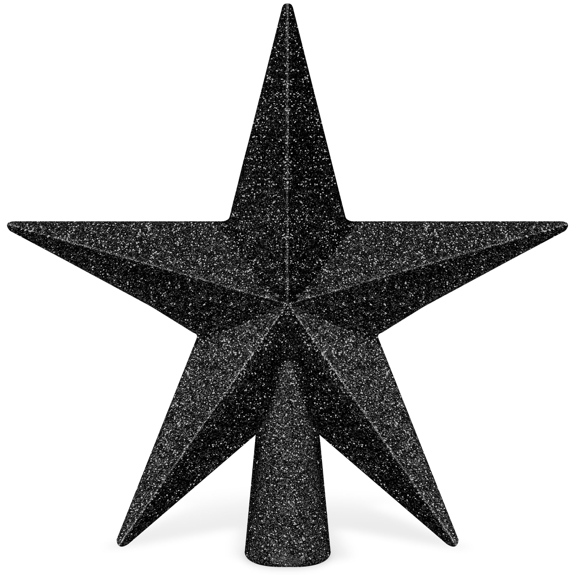 1PCS Christmas Star Tree Topper, 4 Black Christmas Tree Topper Decorations, 3D Glitter Shatterproof Mini Bethlehem Star Tree Dec