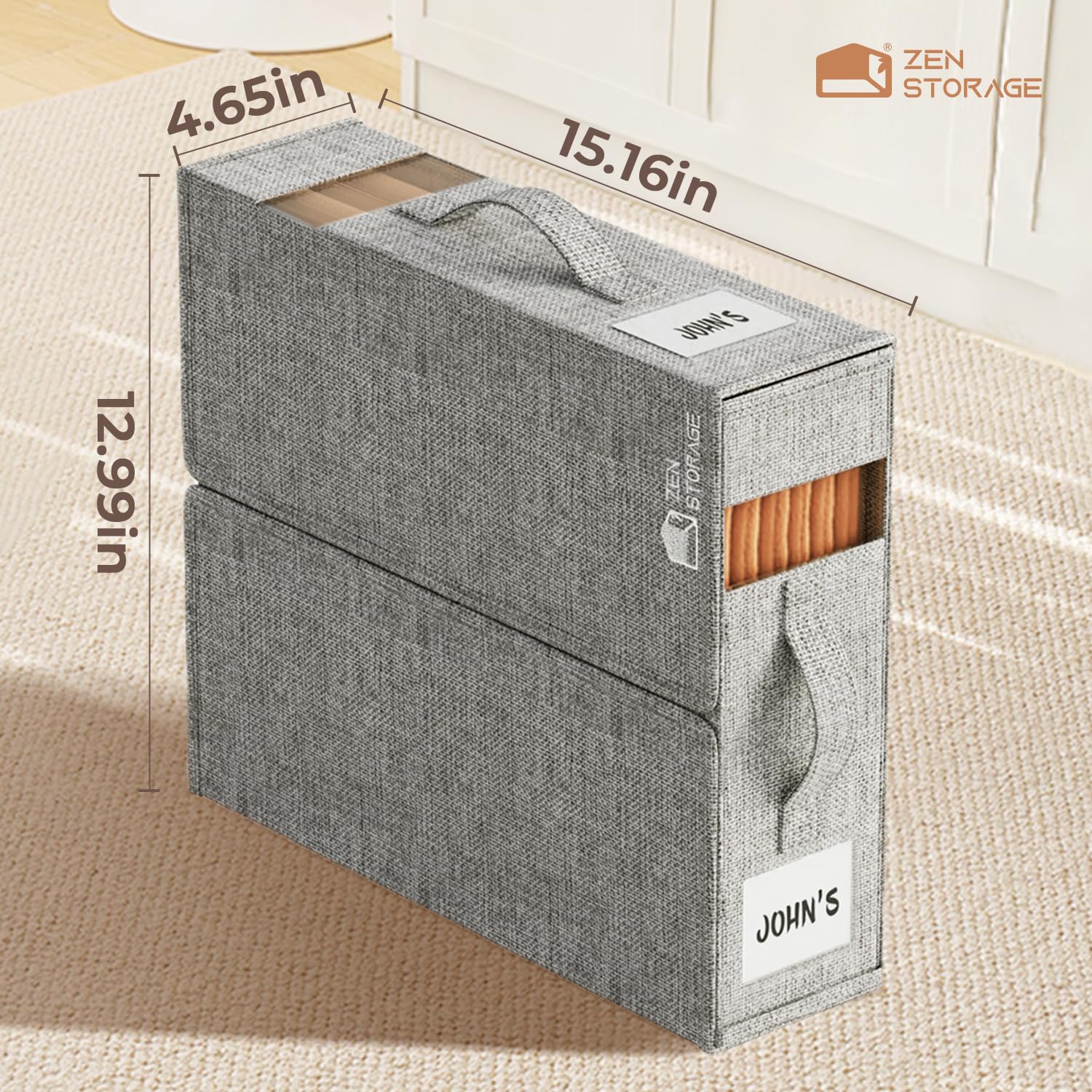 8Pack Sheet Organizers for Linen Closet - King/Queen Size Bedding Storage Boxes with Clear Window | Foldable, Dustproof Linen Or