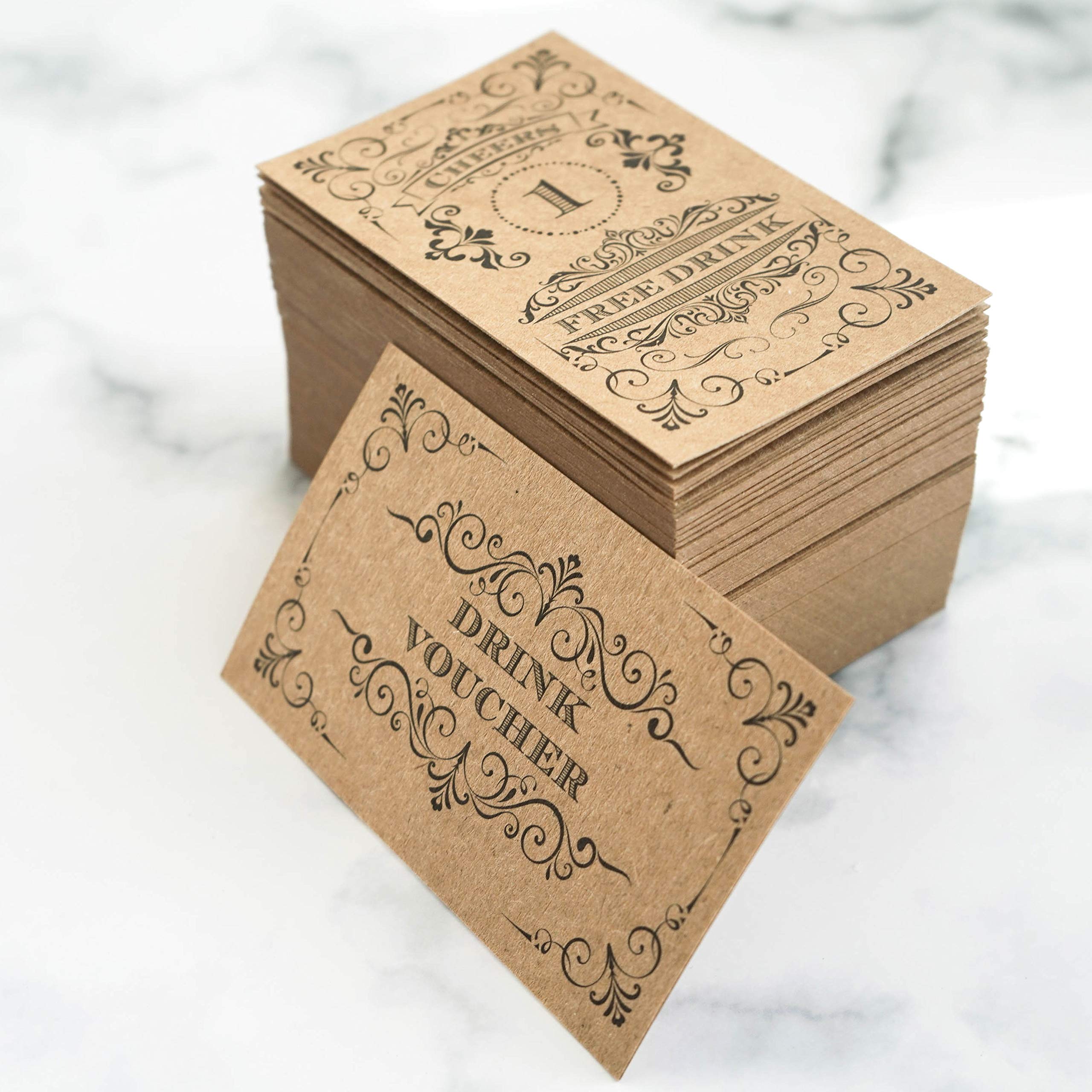 Rxbc2011 100 Free Drink Tickets Coupons For A Free Drink Wedding Christmas Work Event Party Bar Kraft Card