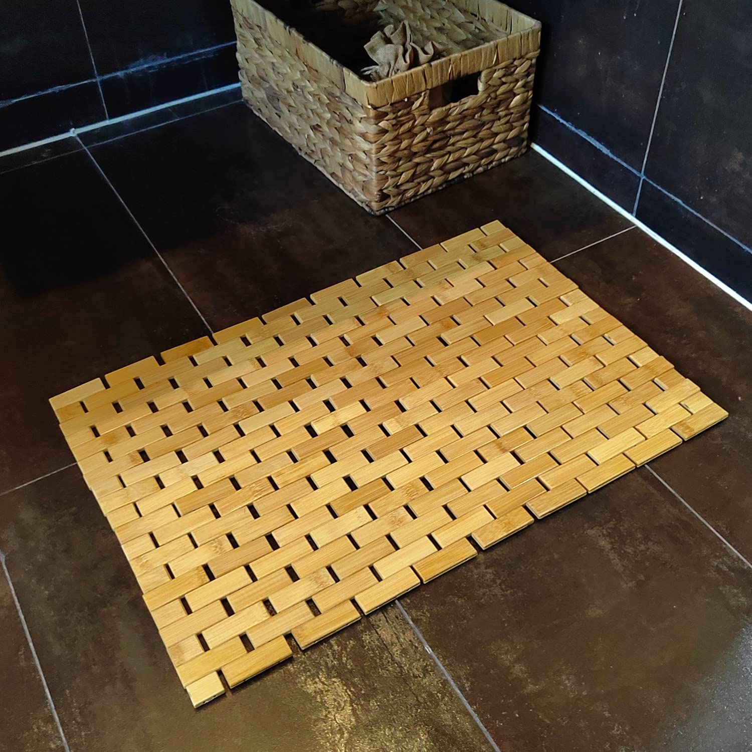 Hjjkkh Bath Mat Rayon Derived From Bamboo 15.7X 23.6 Inches, Non Slip And Foldable Floor Shower Bath Mat For Bathroom, Bathtub,