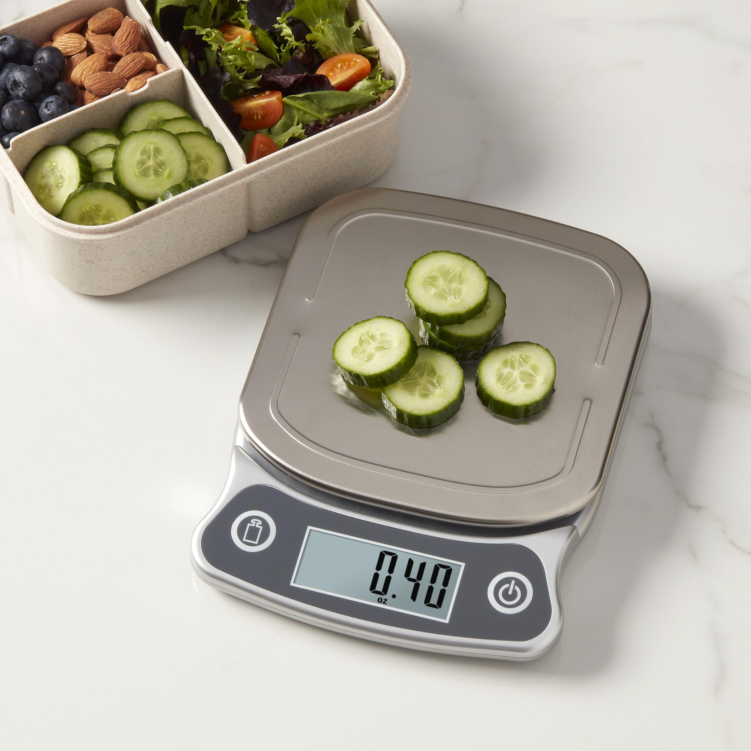 Eat Smart Esks-10 Precision Elite Digital Kitchen Scale - 15 Lb. Capacity, Ultrabright Display And Stainless Steel Platform